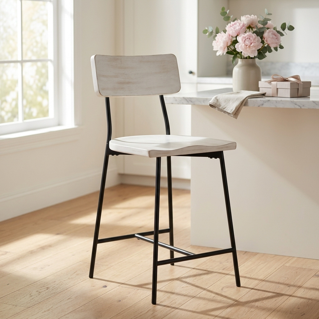 Baylor 24.25" H Saddle-Seat Counter Stool with Curved Backrest – image 7