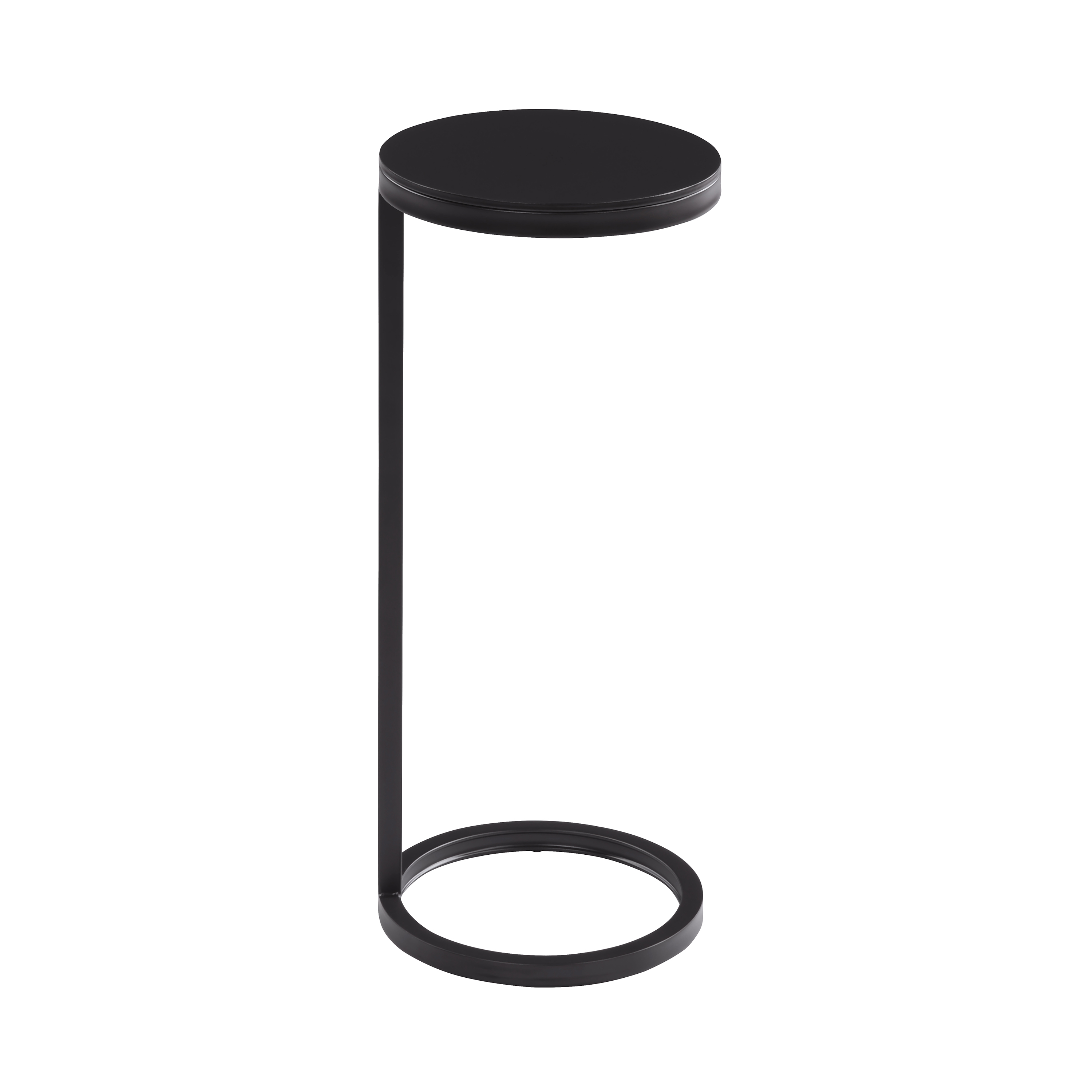 Yulee Matte Black C-Table Round Metal Accent Table – image 5