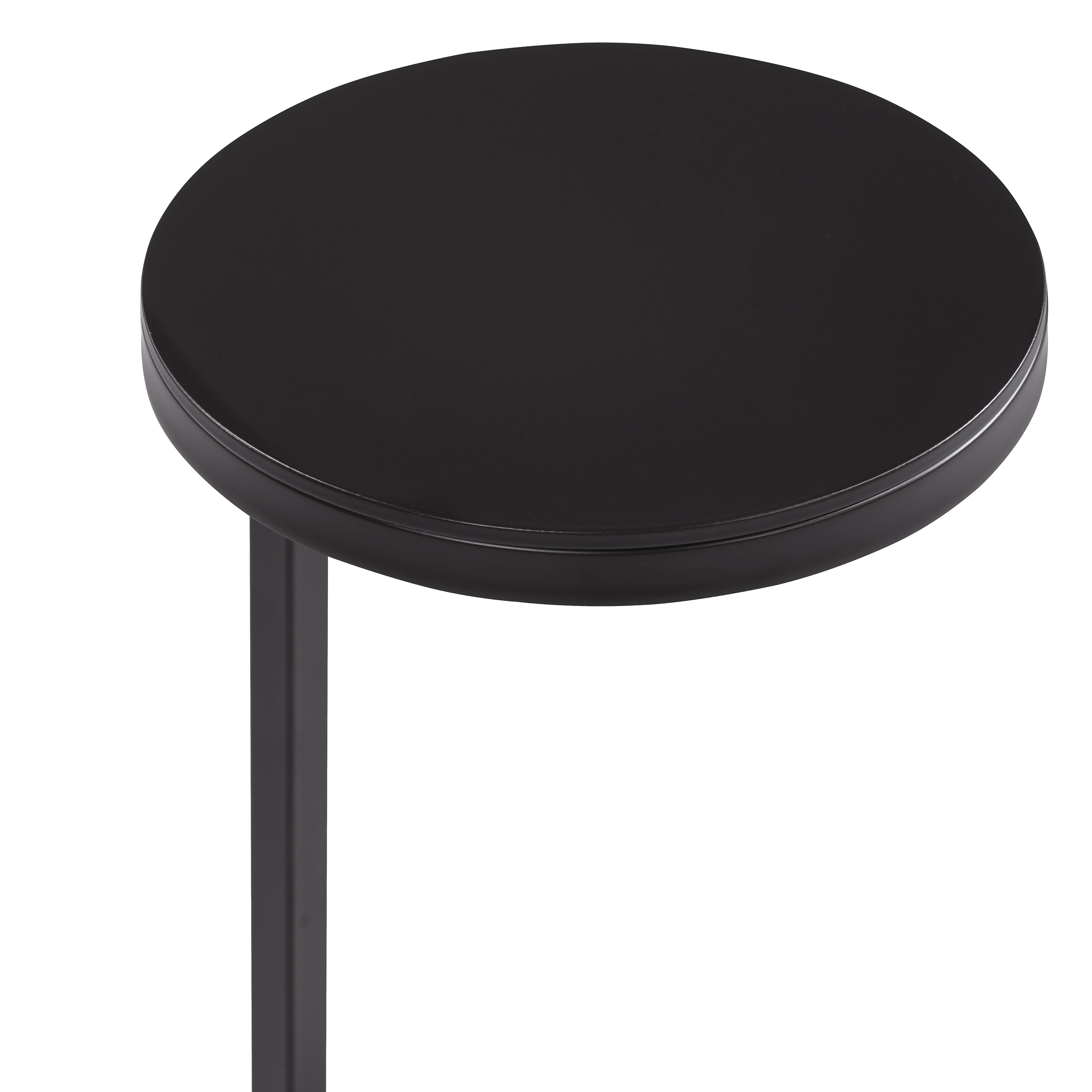 Yulee Matte Black C-Table Round Metal Accent Table – image 8