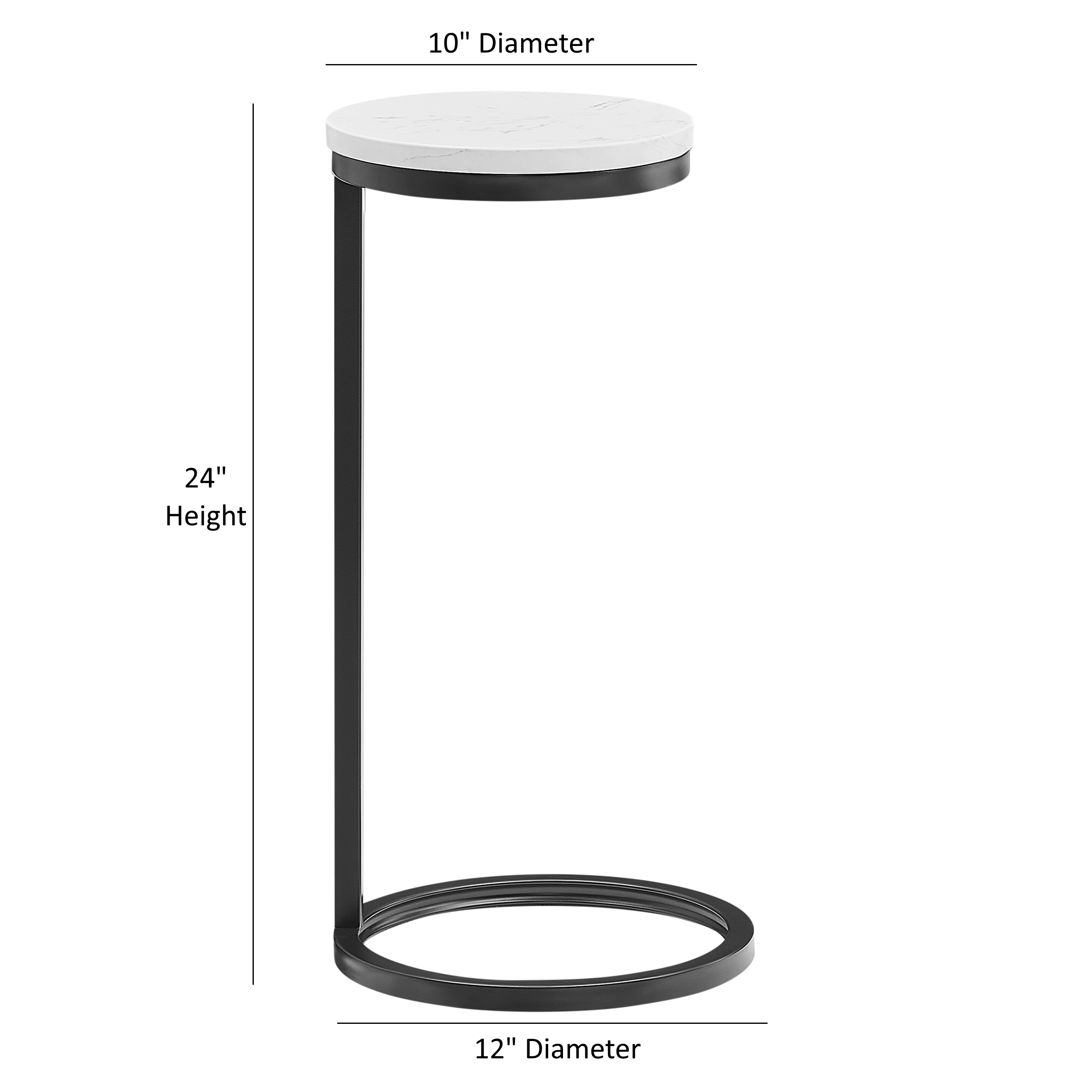 Cian Round Marble Accent C-Table - Sleek Space-Saving Design – image 12