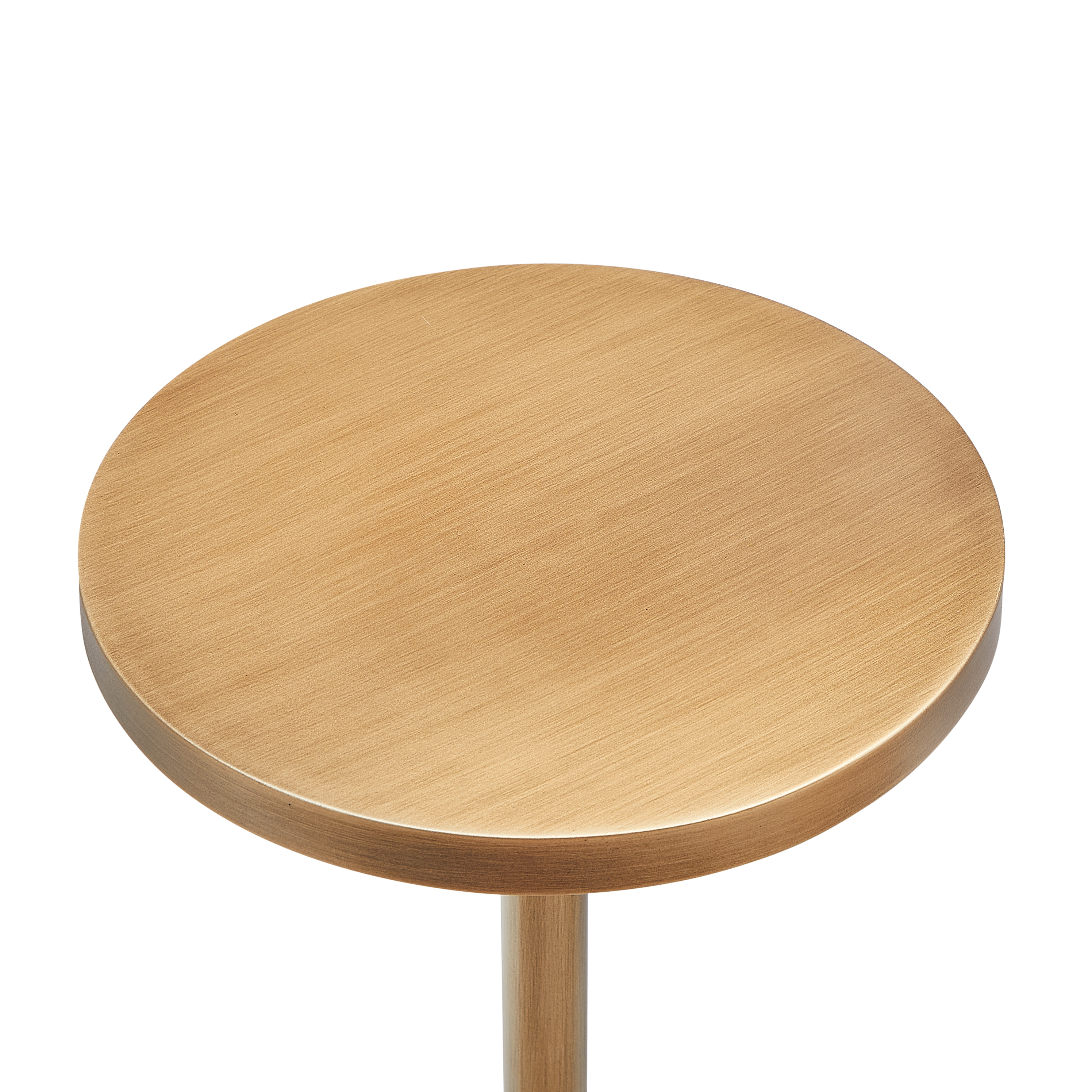Metaire Round Antique Brass Accent Table with Adjustable Height Pedestal Base – image 8