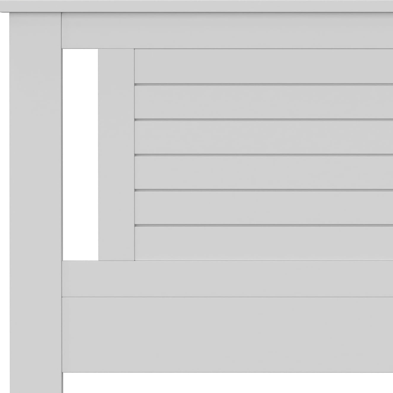 Serene Solid Wood Platform Bed with Horizontal Scoring Headboard in White – image 6
