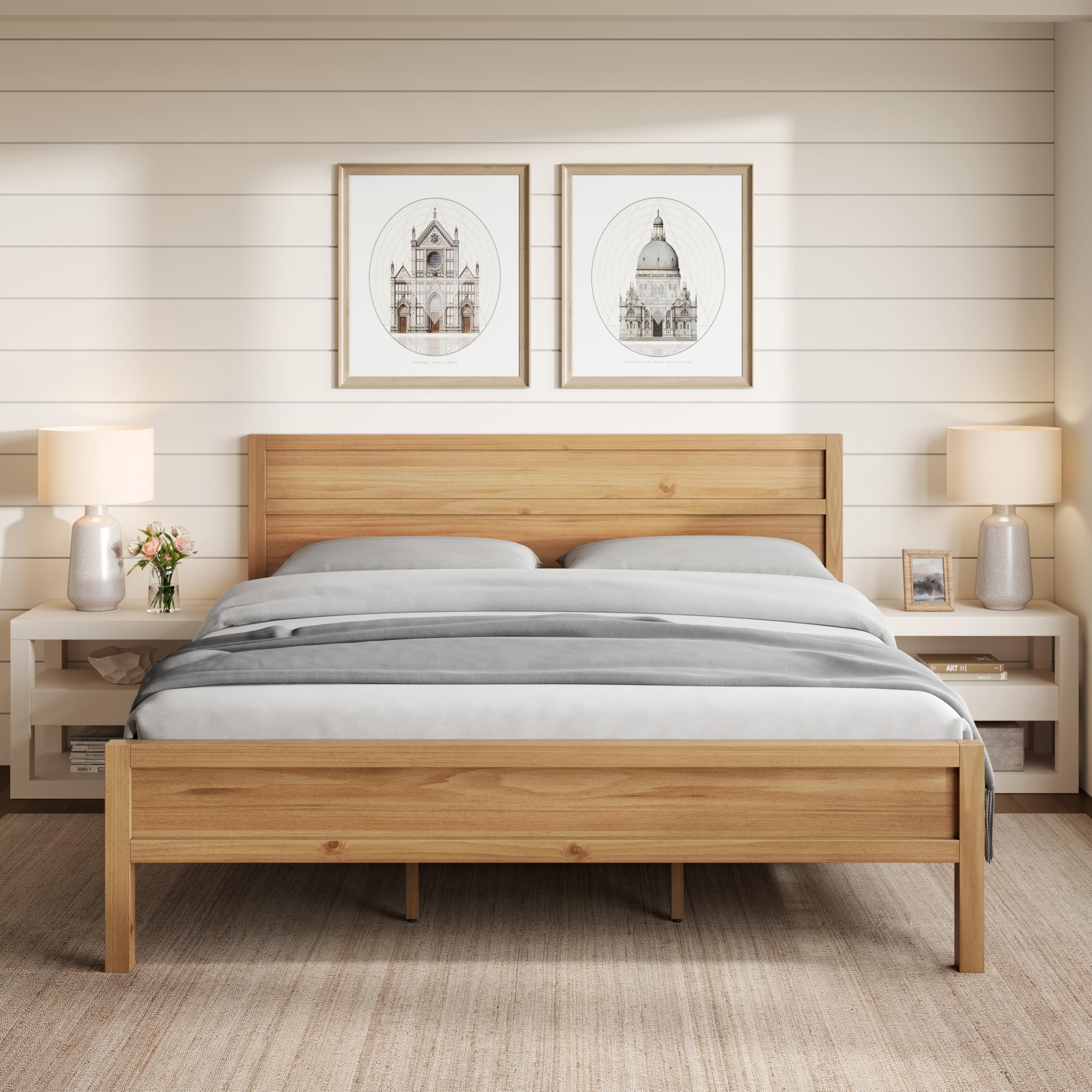 Clean-Line Platform Bed in Pine