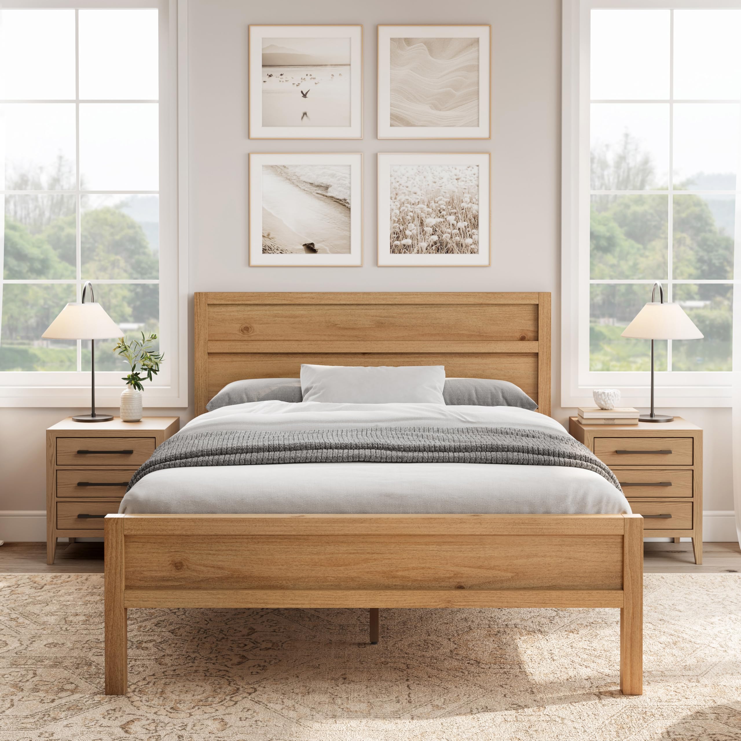 Clean-Line Platform Bed in Pine