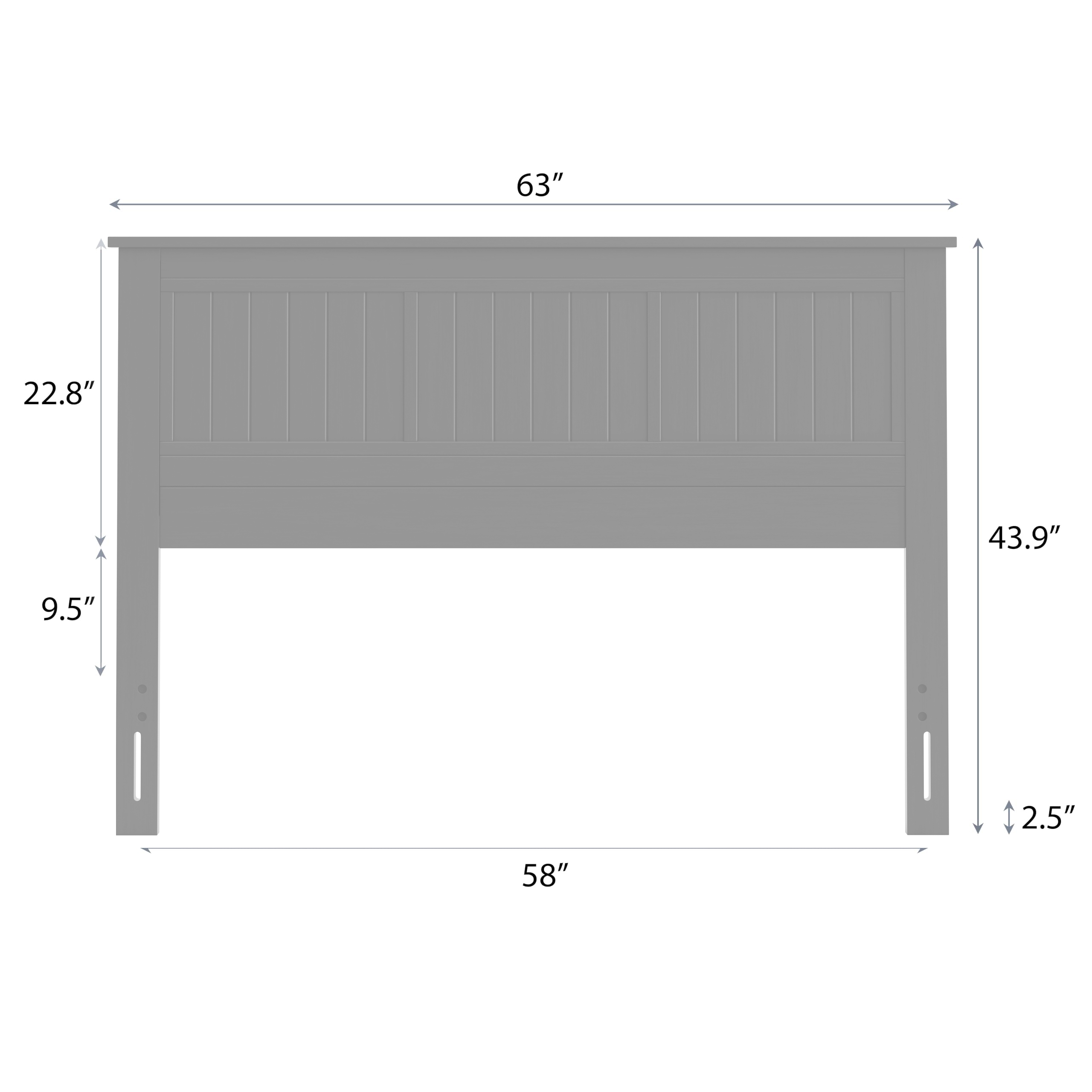 Serene Solid Wood Window-Pane Panel Headboard in White – image 6