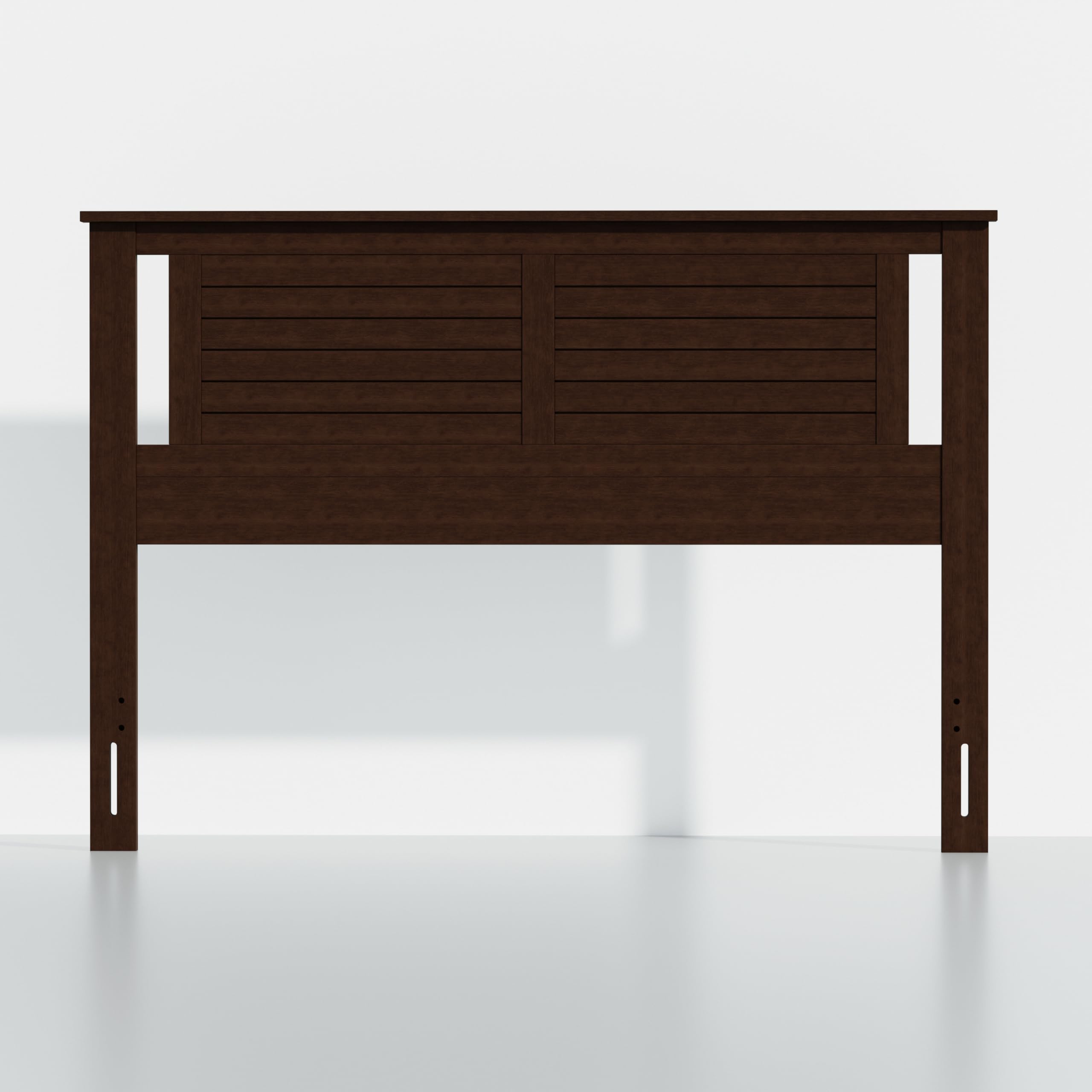 Serene Solid Wood Modern Farmhouse Panel Headboard with Horizontal Scoring in Walnut – image 2