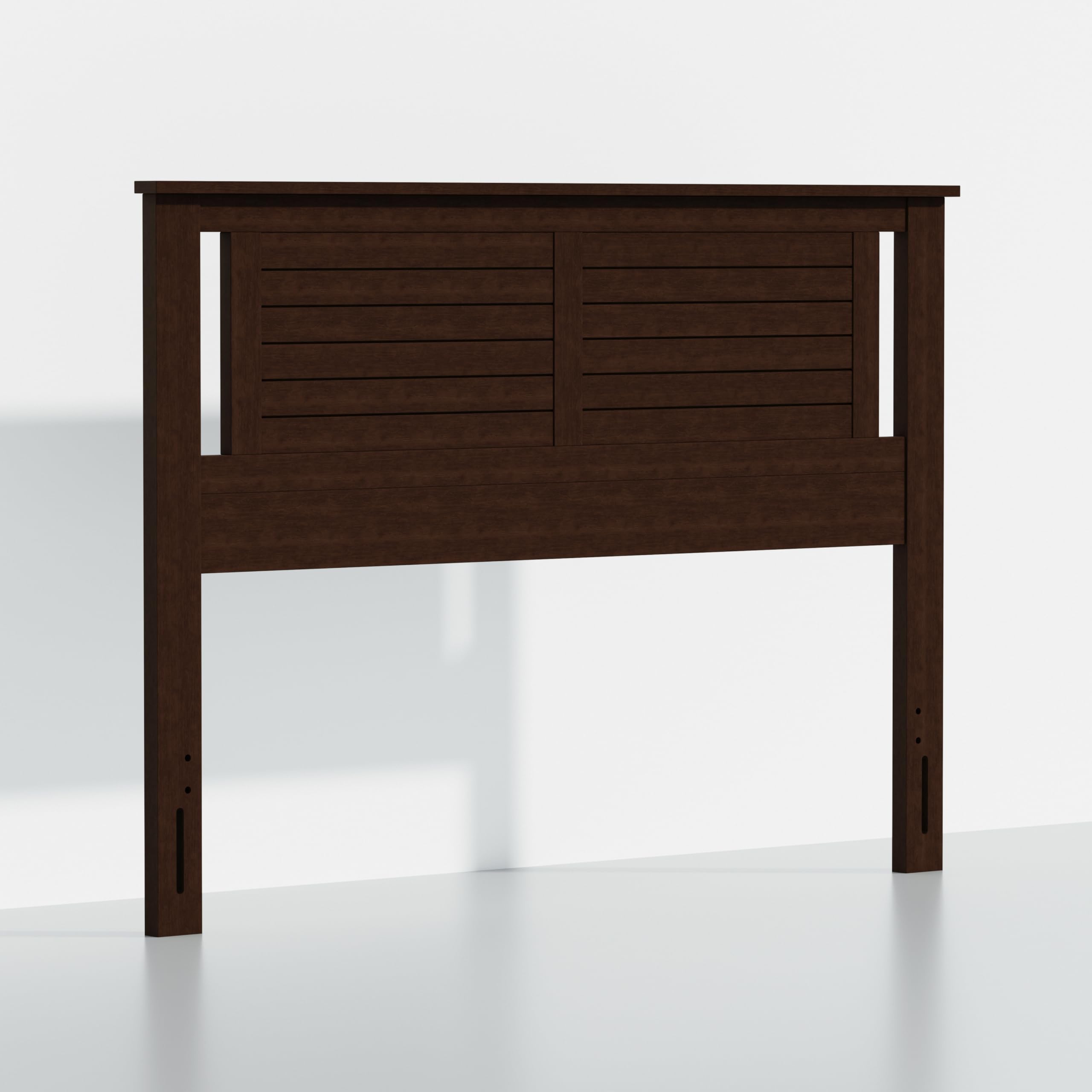 Serene Solid Wood Modern Farmhouse Panel Headboard with Horizontal Scoring in Walnut – image 3