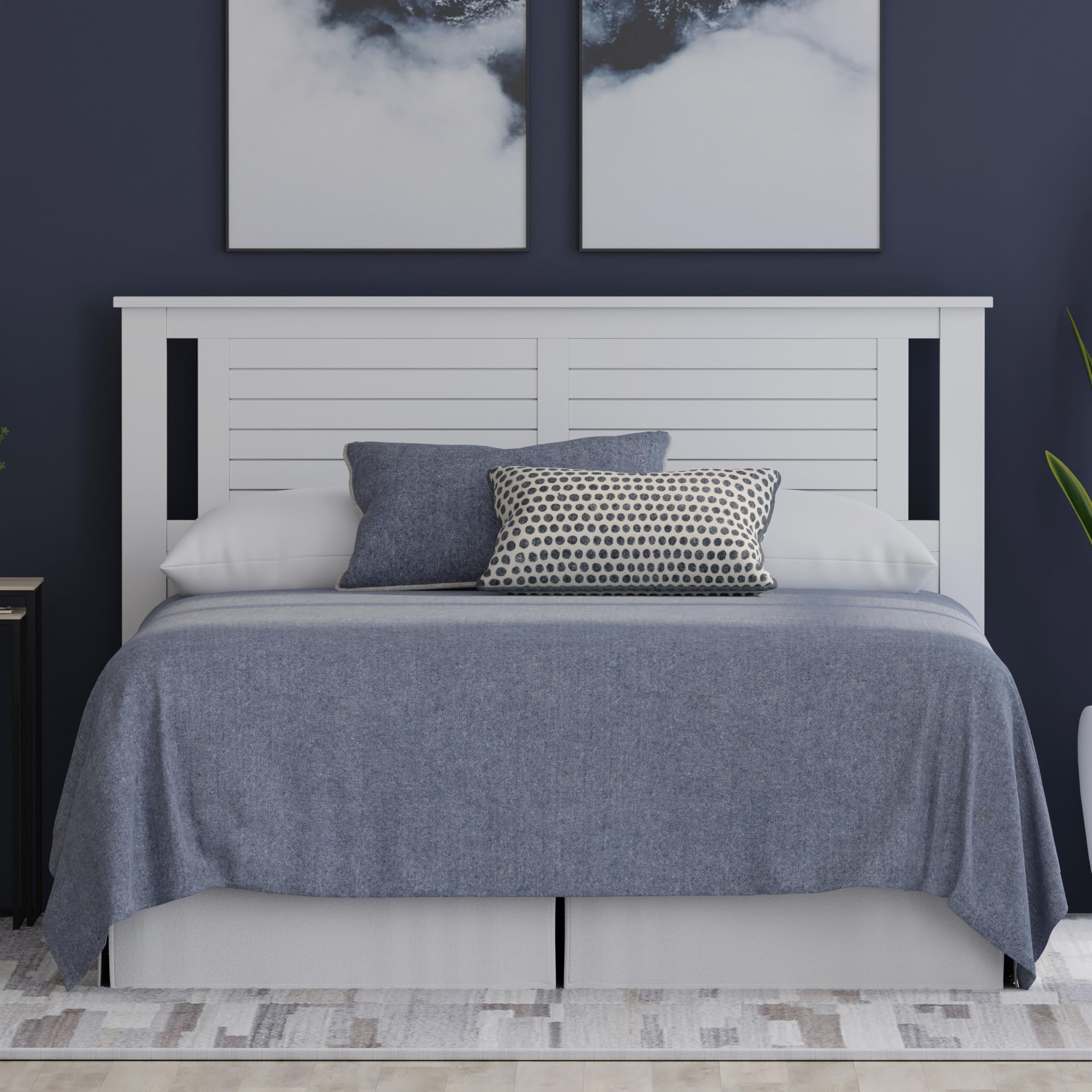 Serene Solid Wood Modern Farmhouse Panel Headboard with Horizontal Scoring in White – image 5