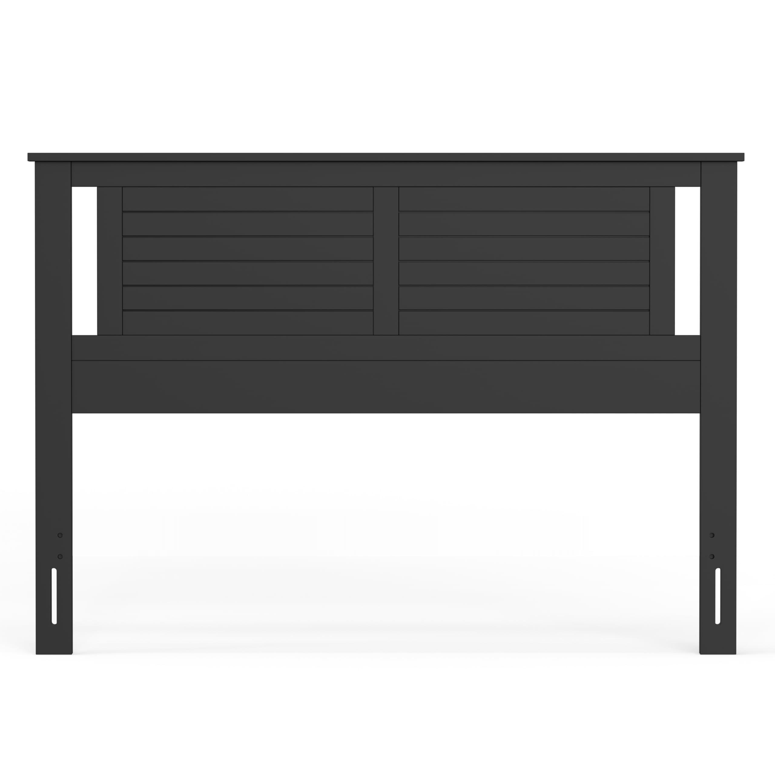 Wood Modern Farmhouse Panel Headboard with Horizontal Scoring in Black – image 4