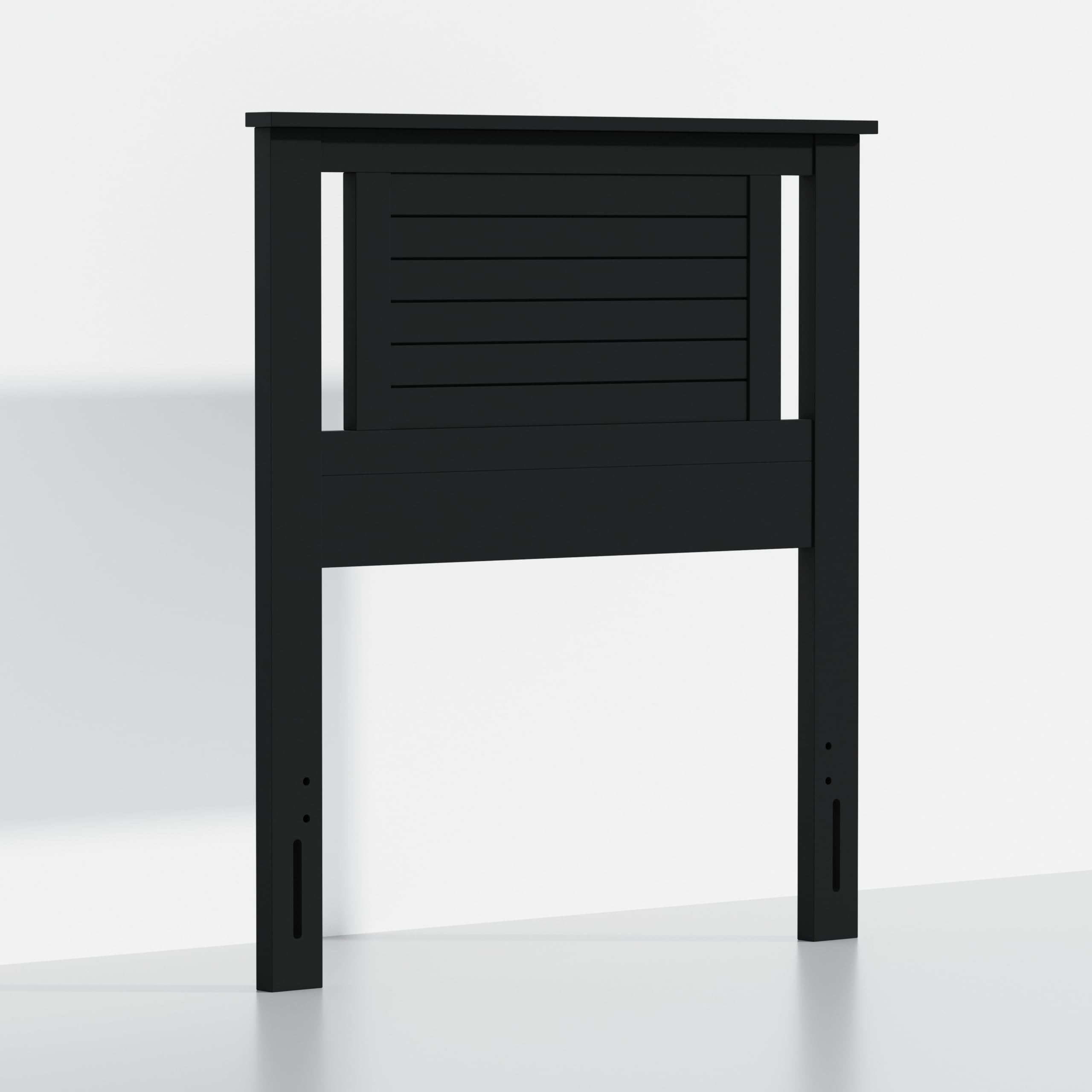 Serene Solid Wood Modern Farmhouse Panel Headboard with Horizontal Scoring in Black – image 3