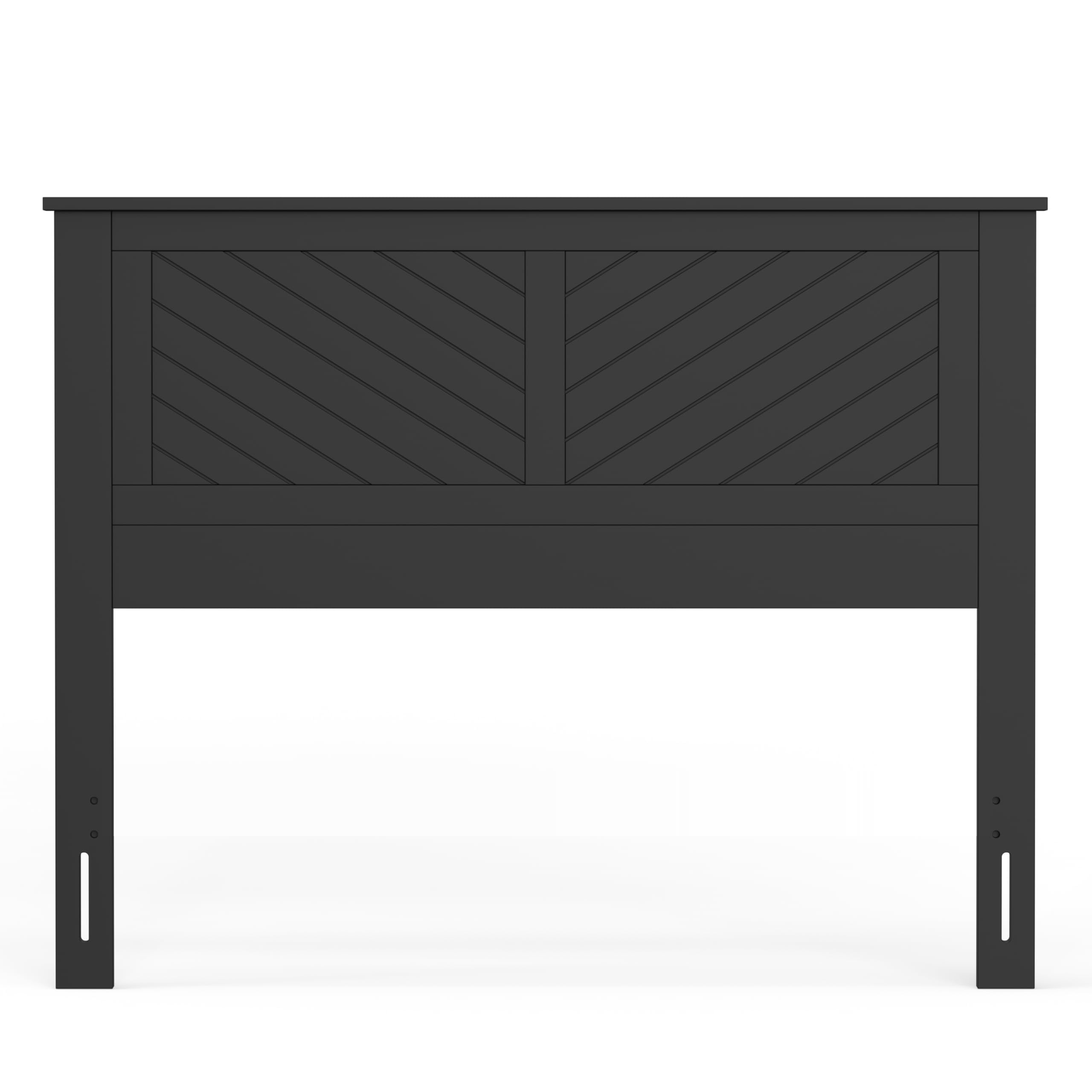 Wood Headboard with Chevron Scoring in Black – image 6