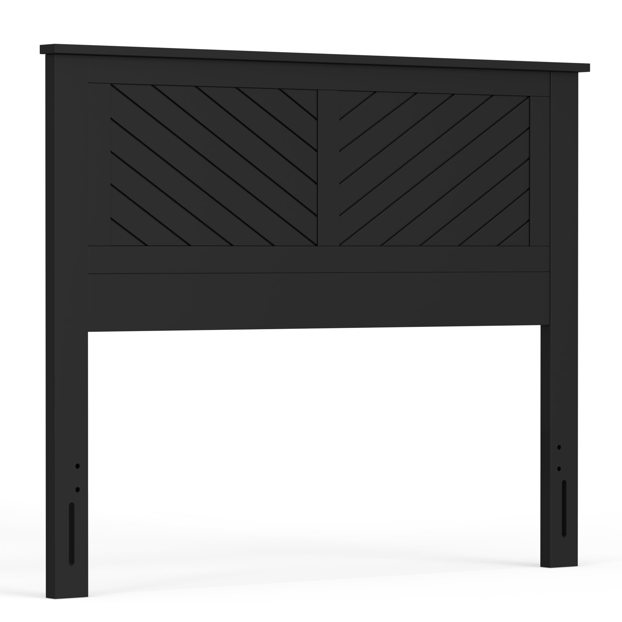 Wood Headboard with Chevron Scoring in Black – image 7