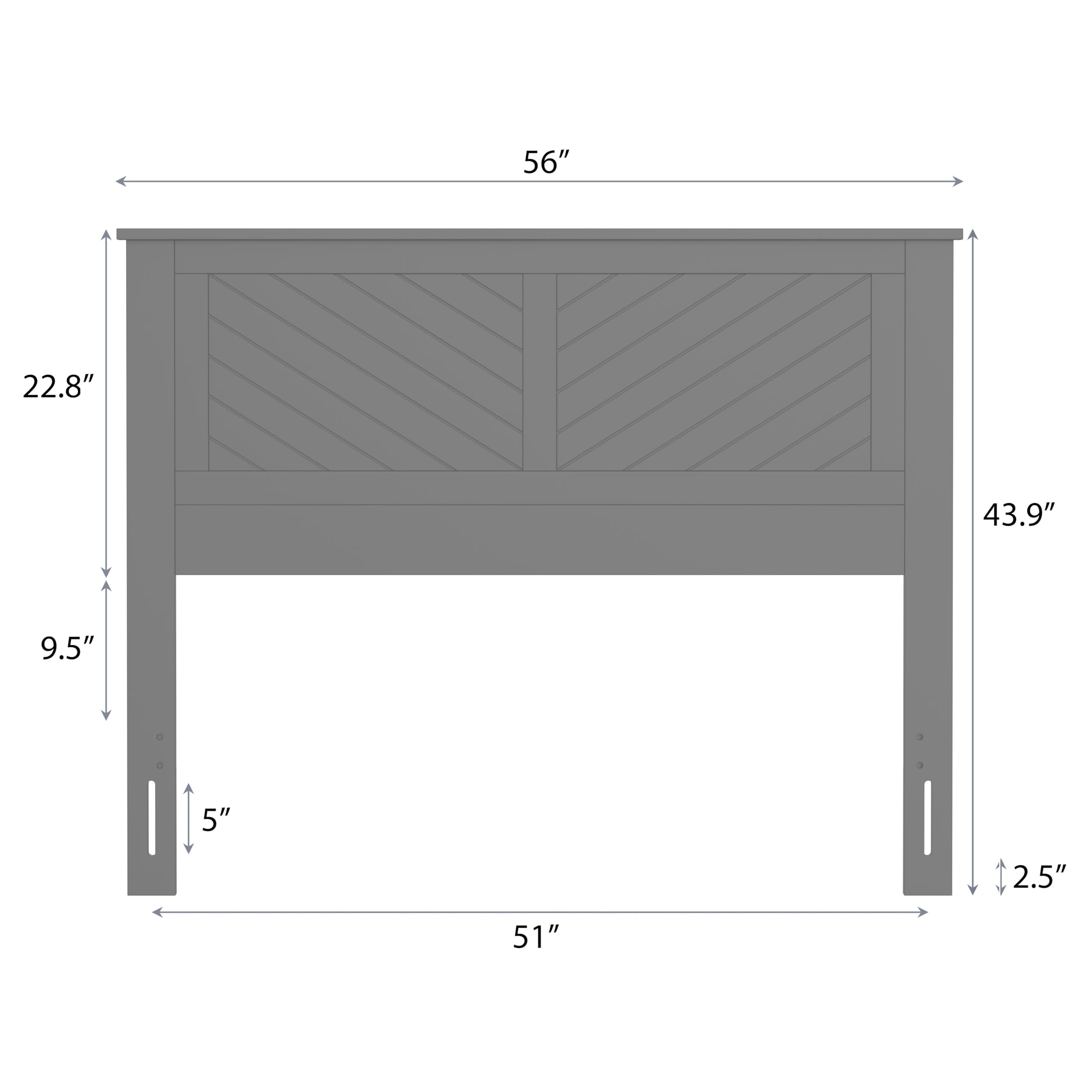 Wood Headboard with Chevron Scoring in Black – image 9