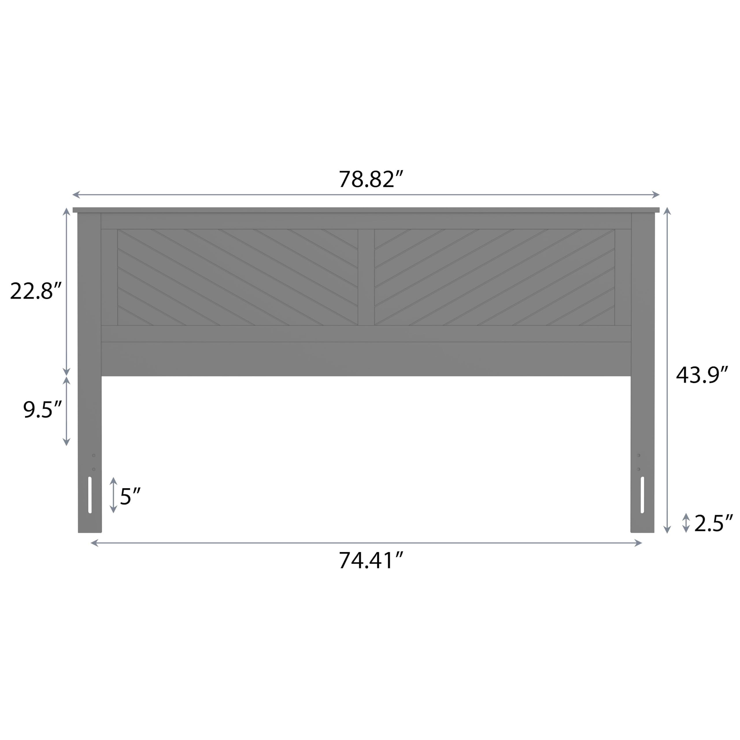Wood Headboard with Chevron Scoring in Walnut – image 5