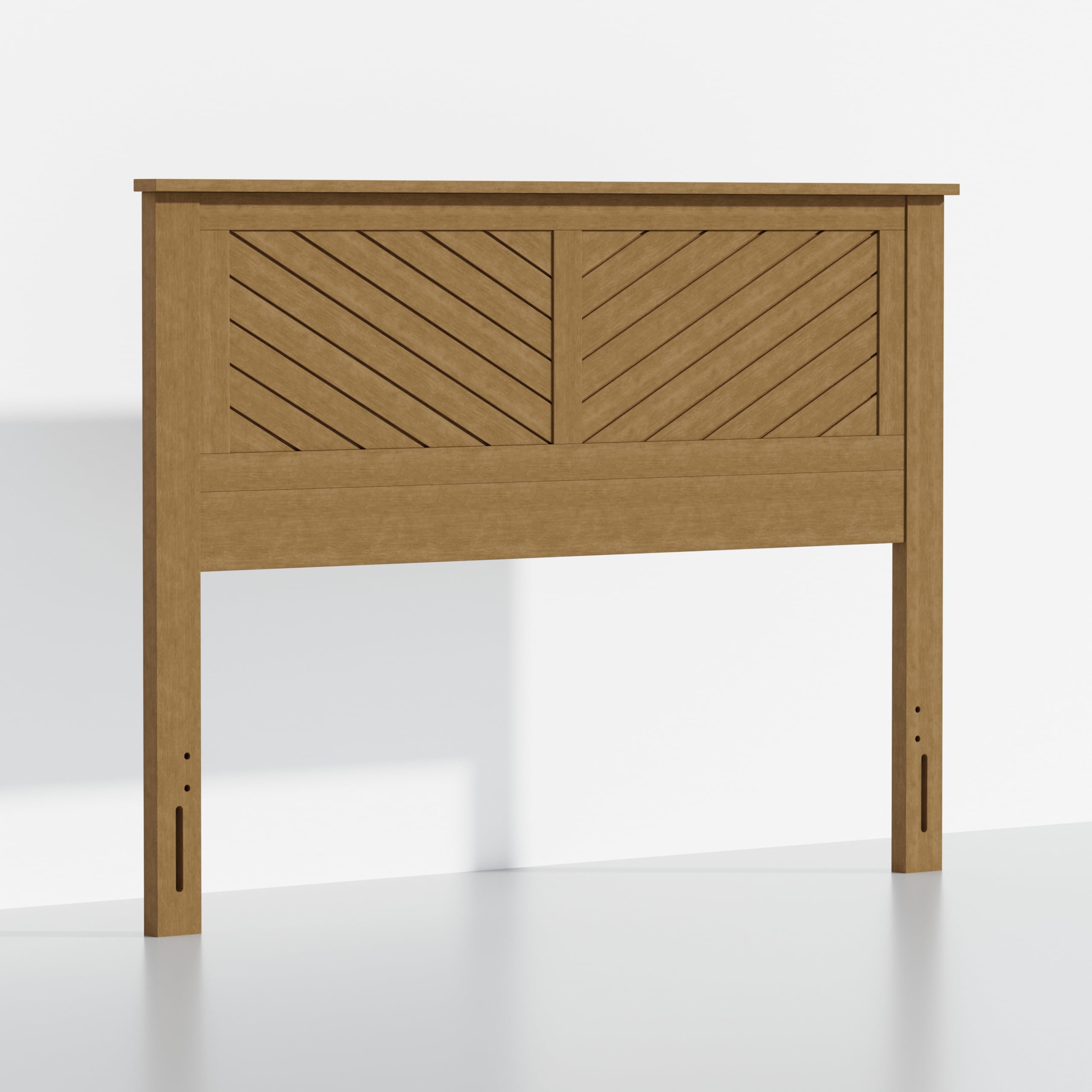 Serene Solid Wood Headboard with Chevron Scoring in Pine – image 3