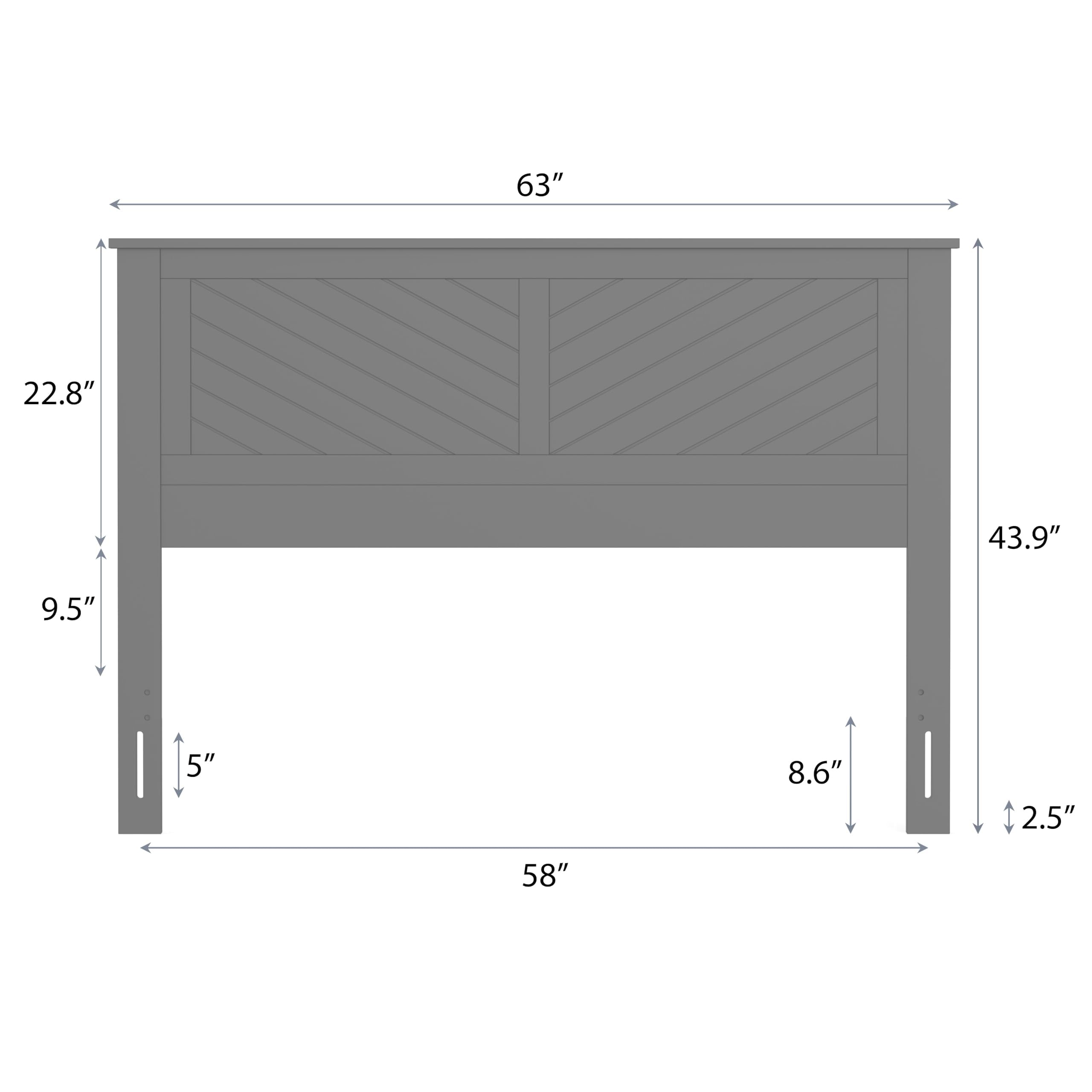 Serene Solid Wood Headboard with Chevron Scoring in Pine – image 5