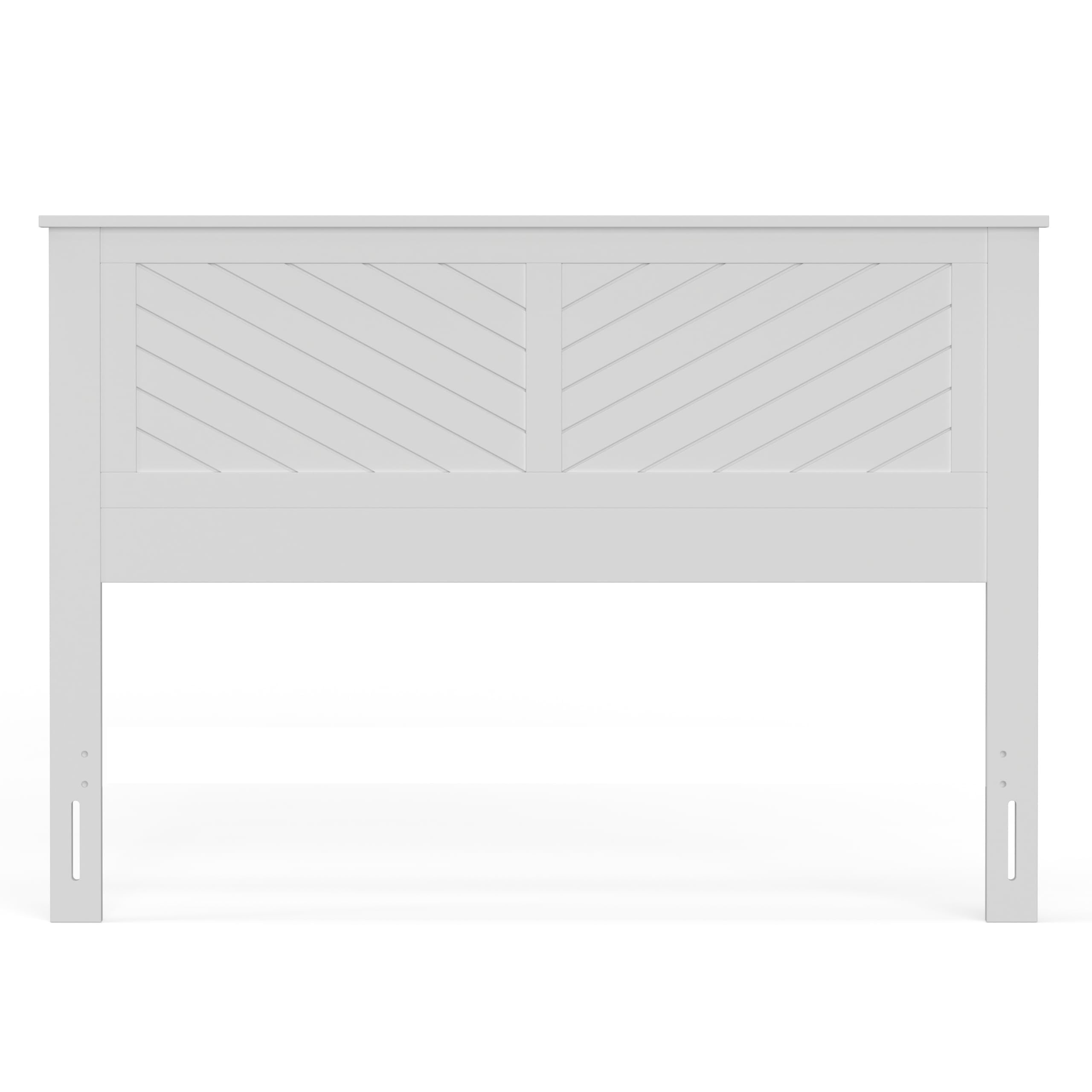Serene Solid Wood Headboard with Chevron Scoring in White – image 5
