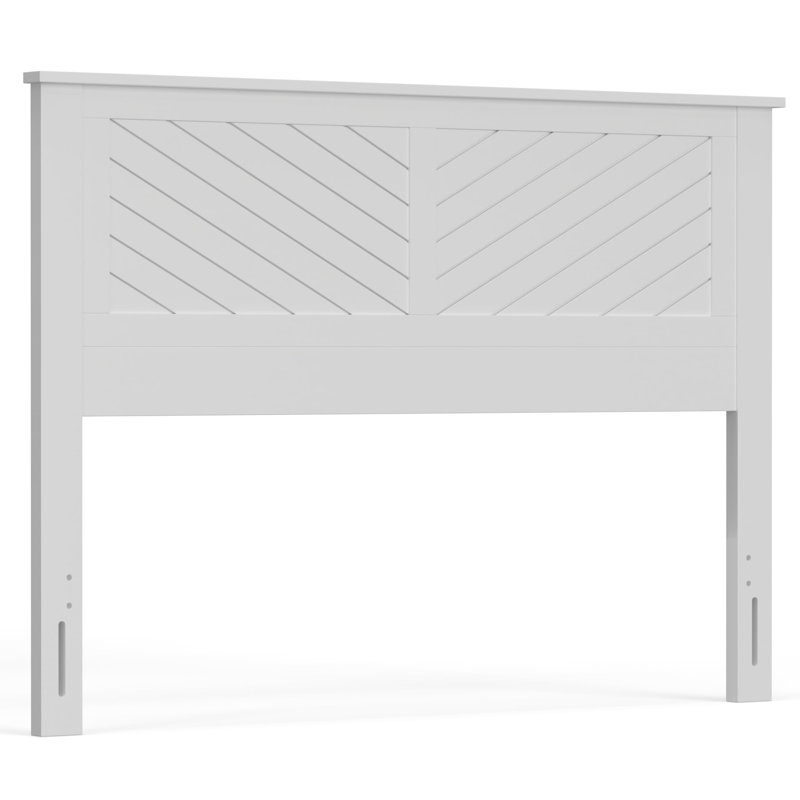 Serene Solid Wood Headboard with Chevron Scoring in White – image 6