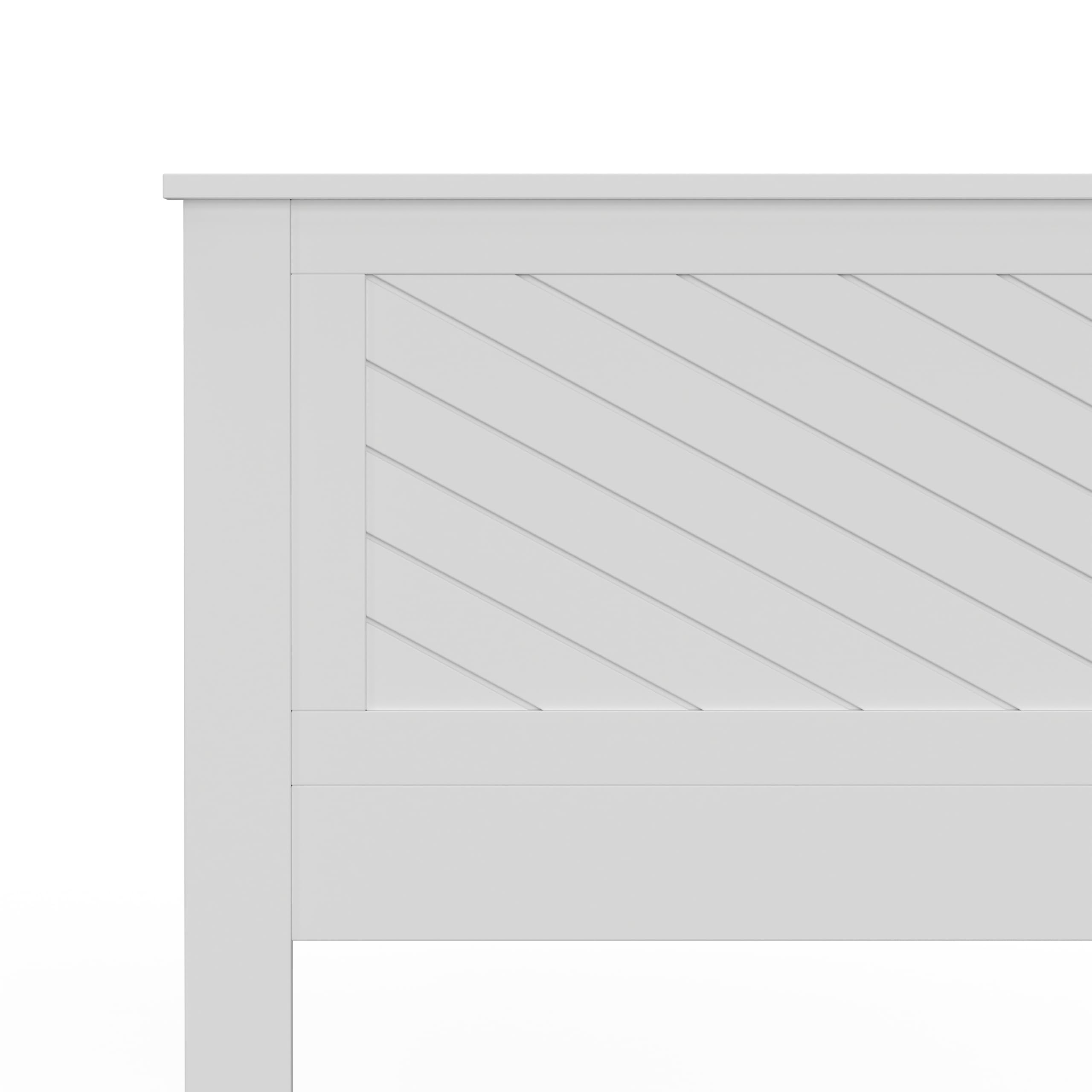 Serene Solid Wood Headboard with Chevron Scoring in White – image 8