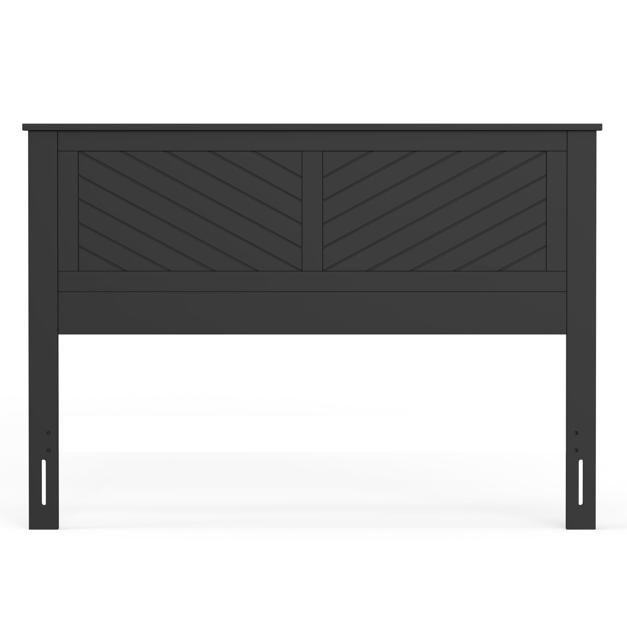 Serene Solid Wood Headboard with Chevron Scoring in Black – image 5