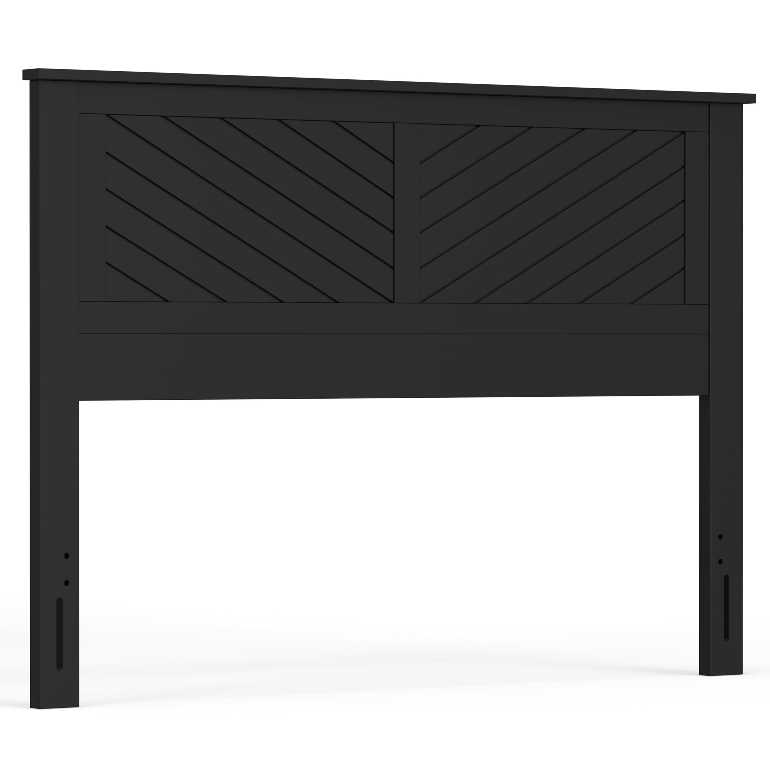 Serene Solid Wood Headboard with Chevron Scoring in Black – image 6