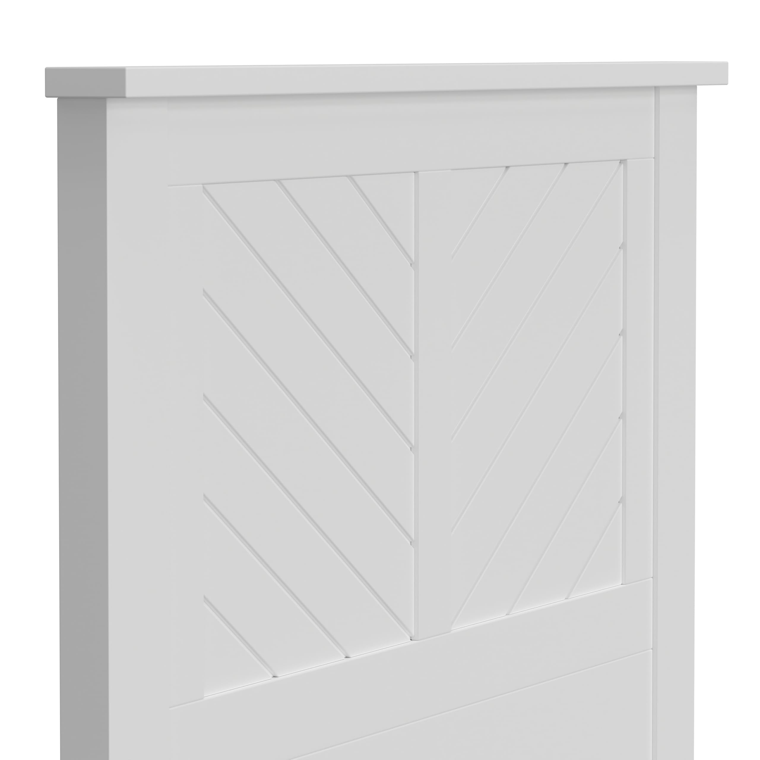 Wood Headboard with Chevron Scoring in White – image 8