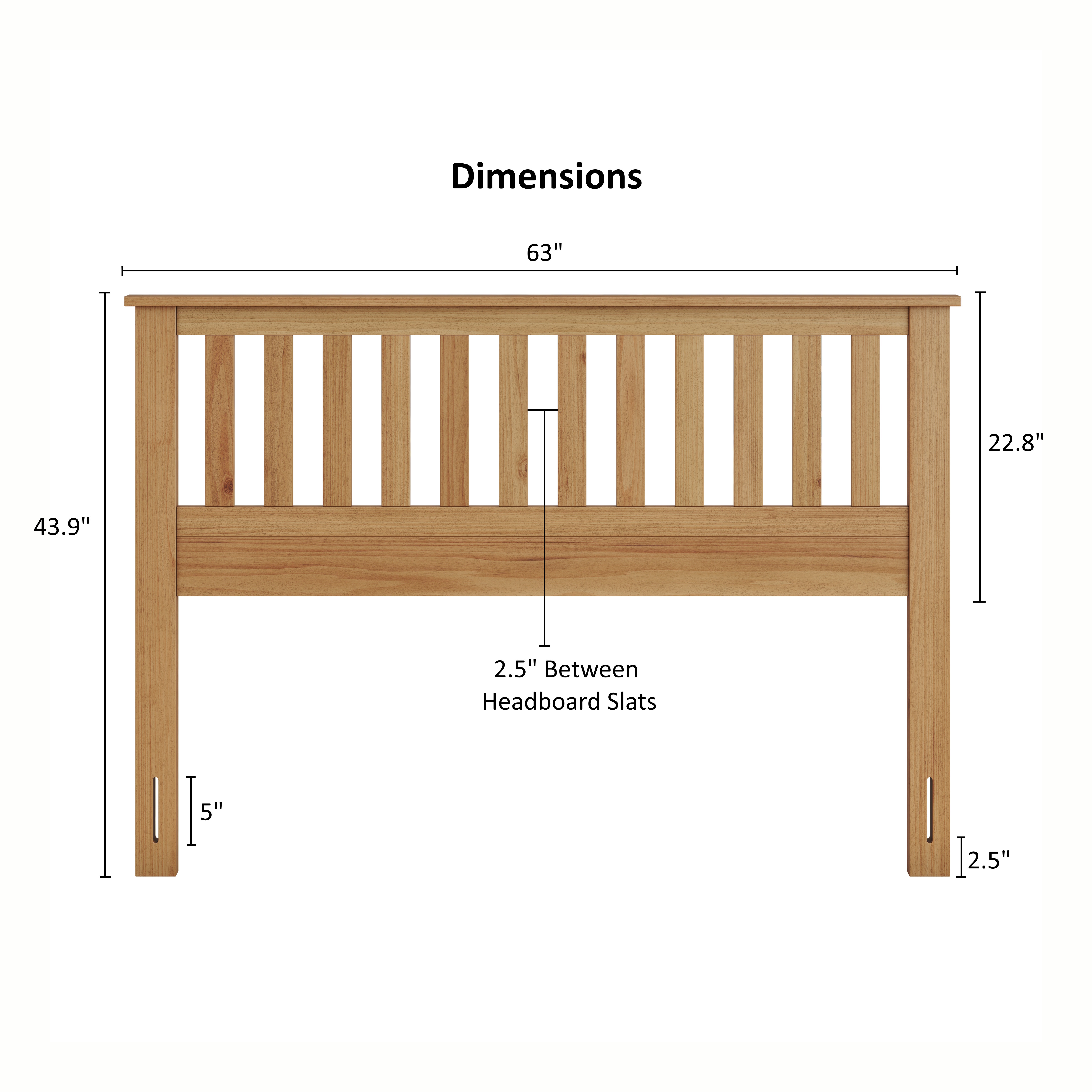 Serene Solid Wood Mission-Style Slat Headboard in Pine – image 6