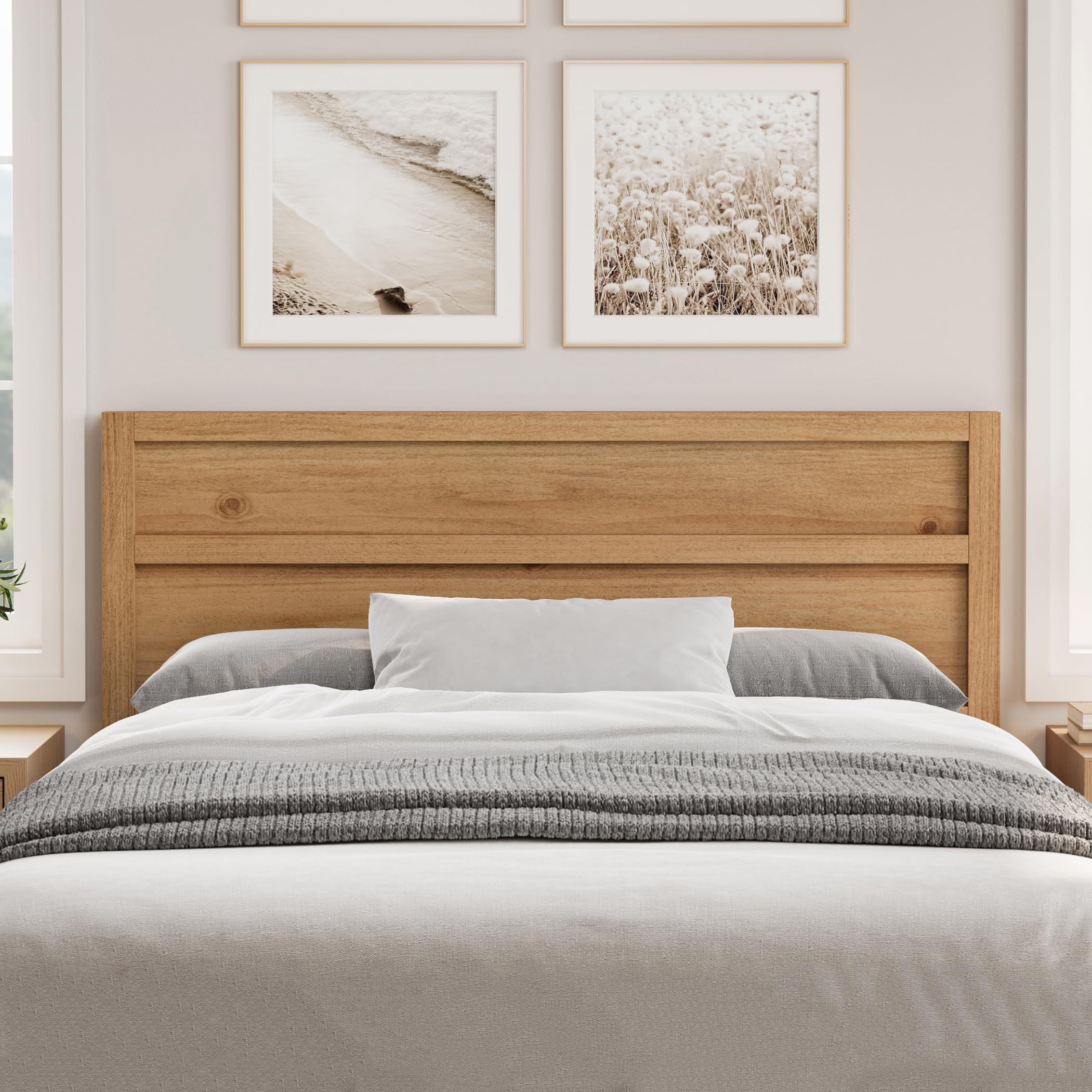 Serene Solid Wood Clean-Line Headboard in Pine – image 2