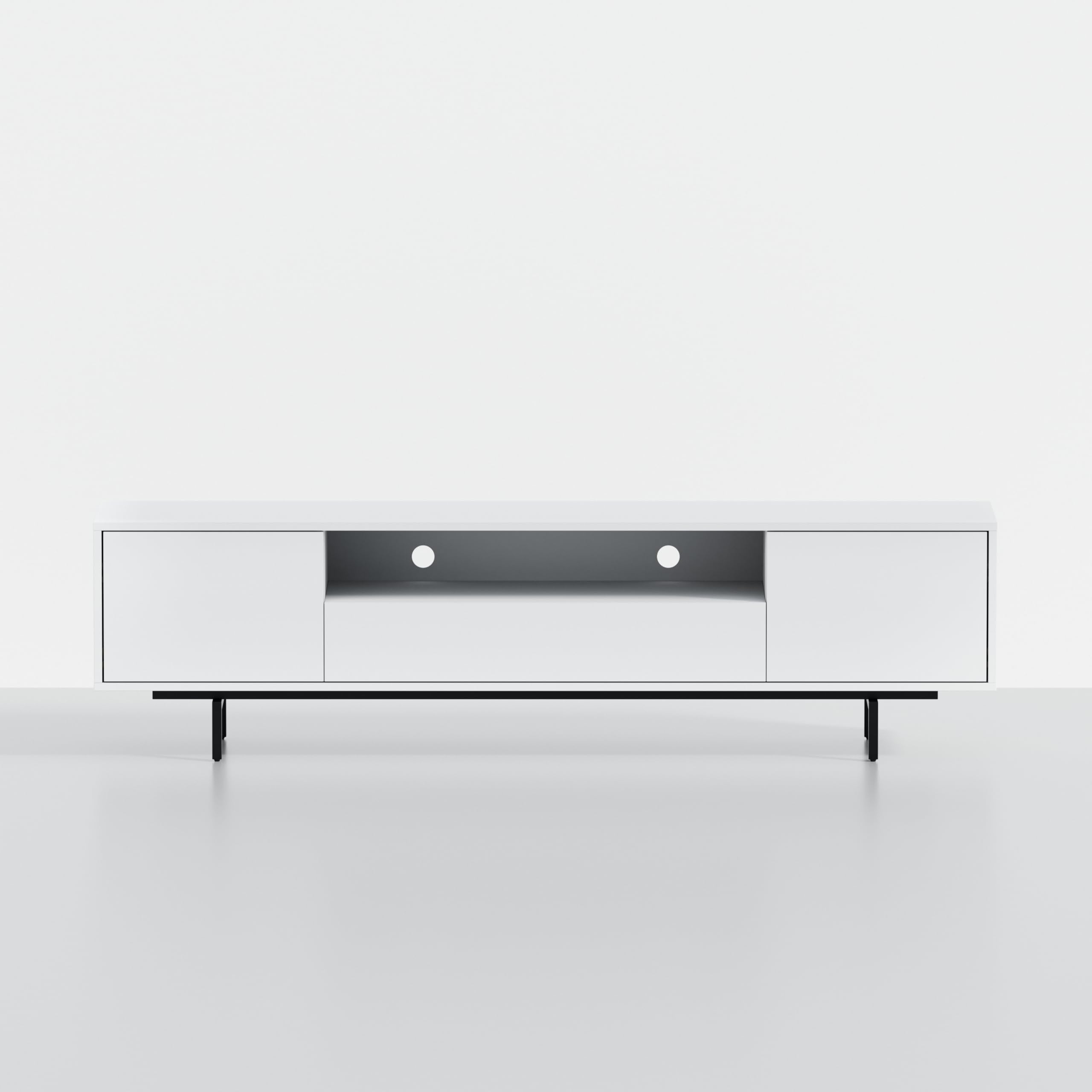 Norrhaus 75 x 20 Inch Modern TV Stand with Center Channel Speaker Shelf and Flip Down Door – image 2