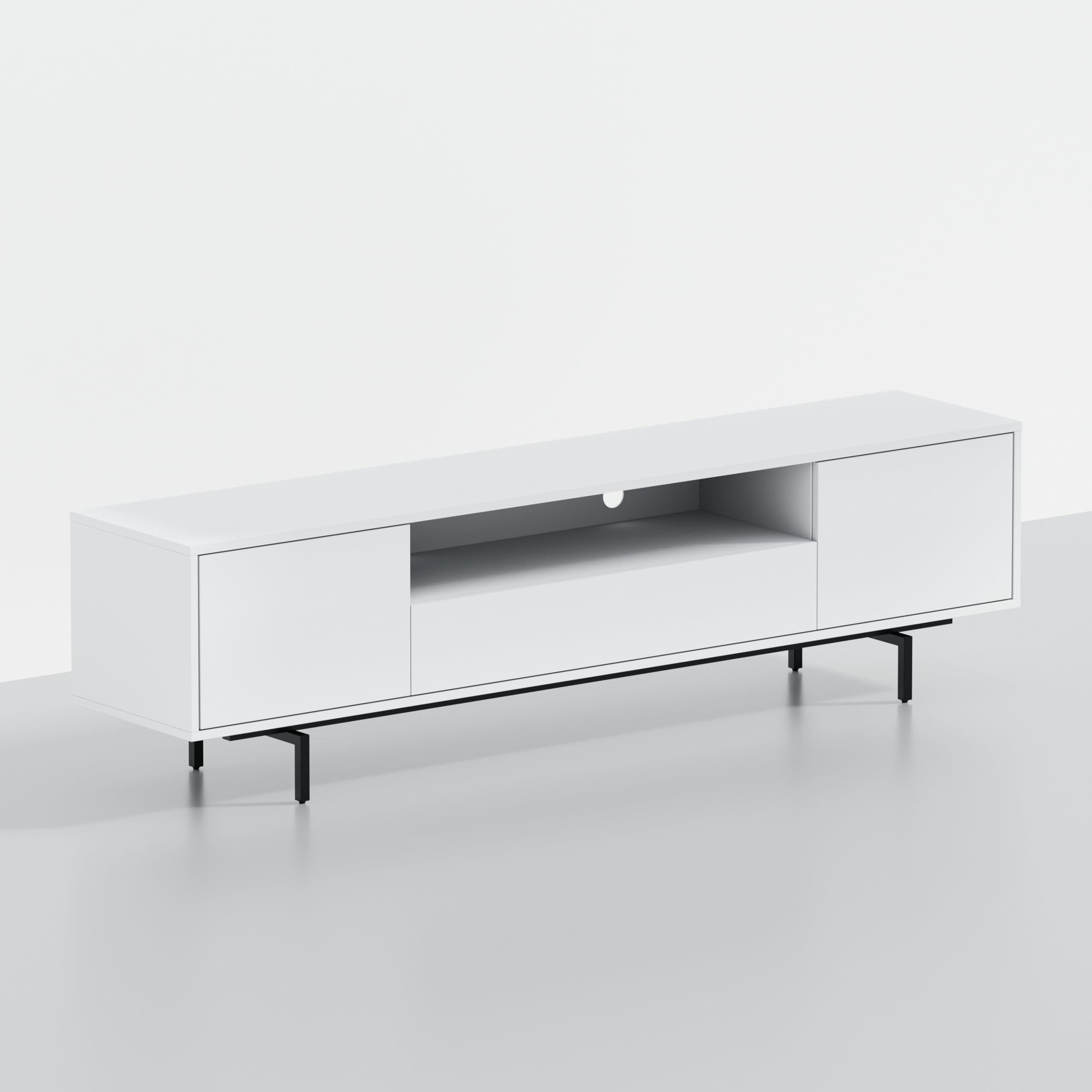 Norrhaus 75 x 20 Inch Modern TV Stand with Center Channel Speaker Shelf and Flip Down Door – image 4