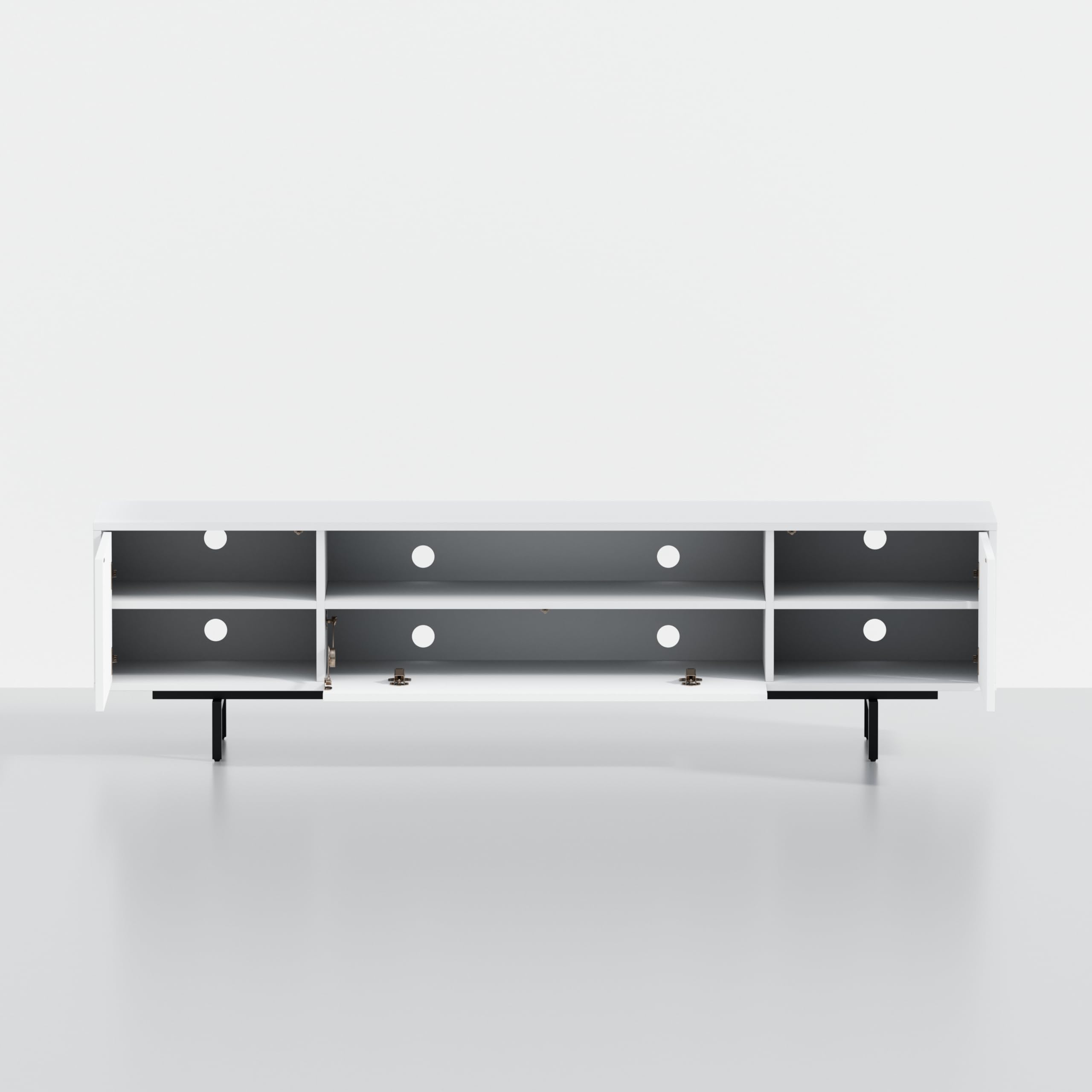 Norrhaus 75 x 20 Inch Modern TV Stand with Center Channel Speaker Shelf and Flip Down Door – image 6