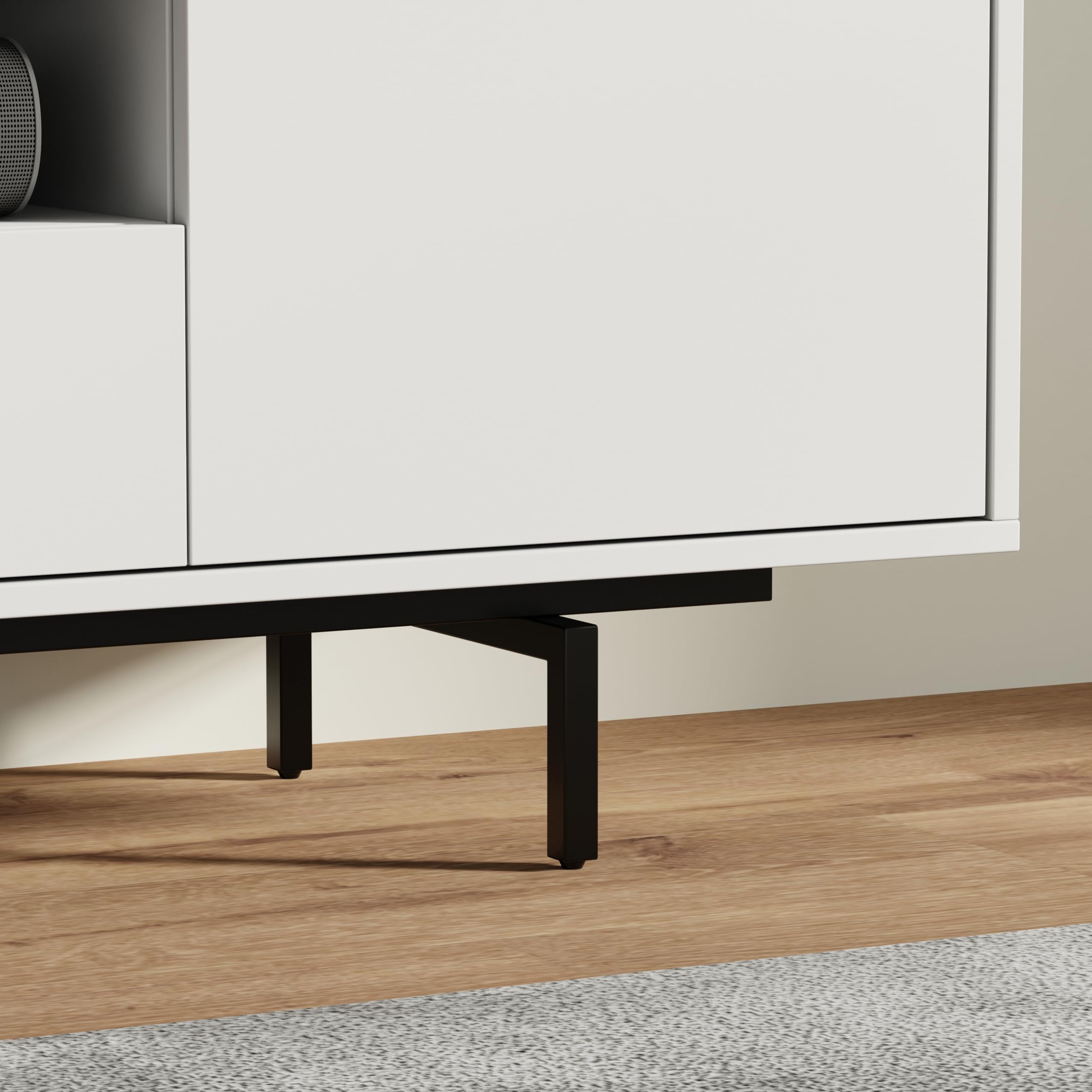 Norrhaus 75 x 20 Inch Modern TV Stand with Center Channel Speaker Shelf and Flip Down Door – image 7