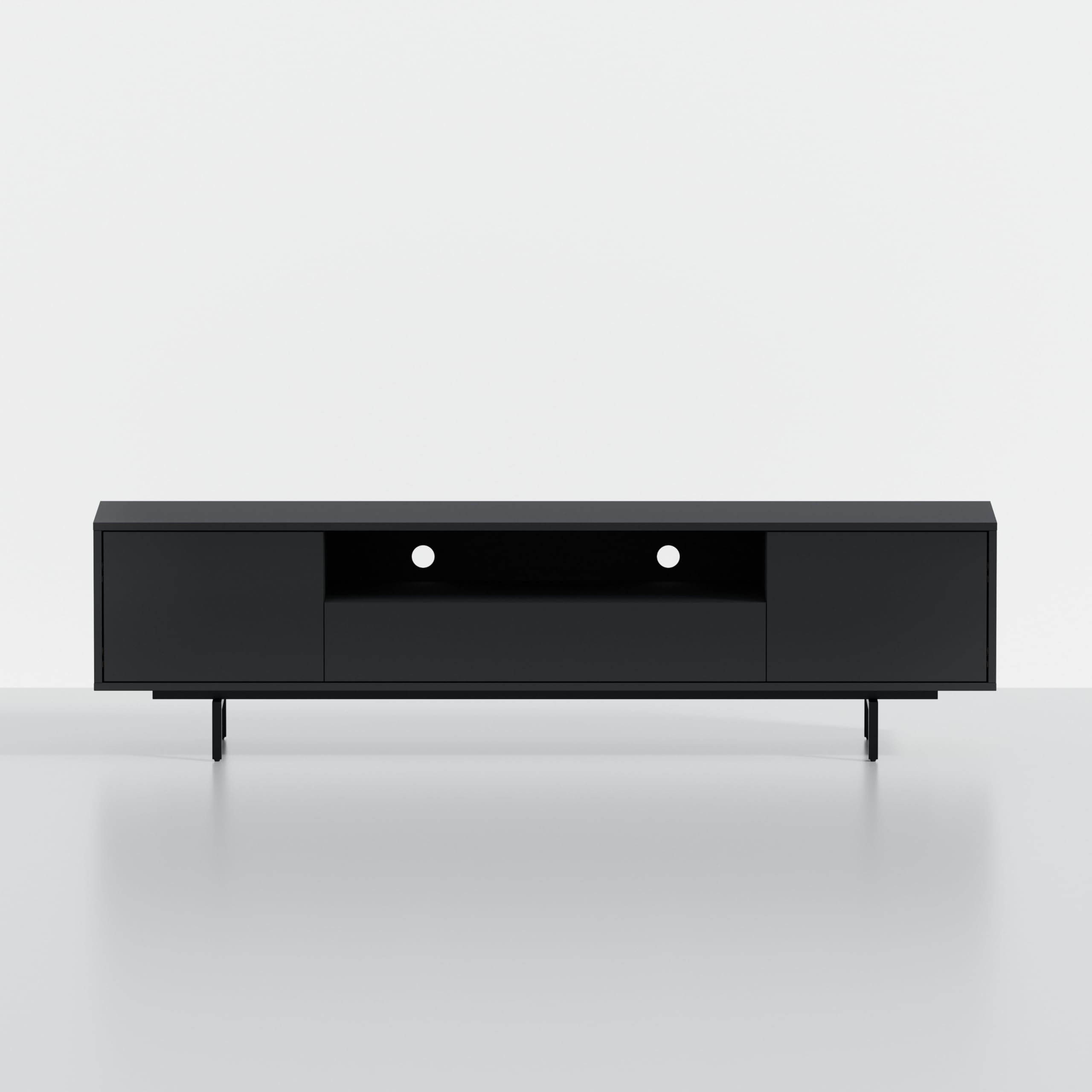 Norrhaus 75 x 20 Inch Modern TV Stand with Center Channel Speaker Shelf and Flip Down Door – image 2