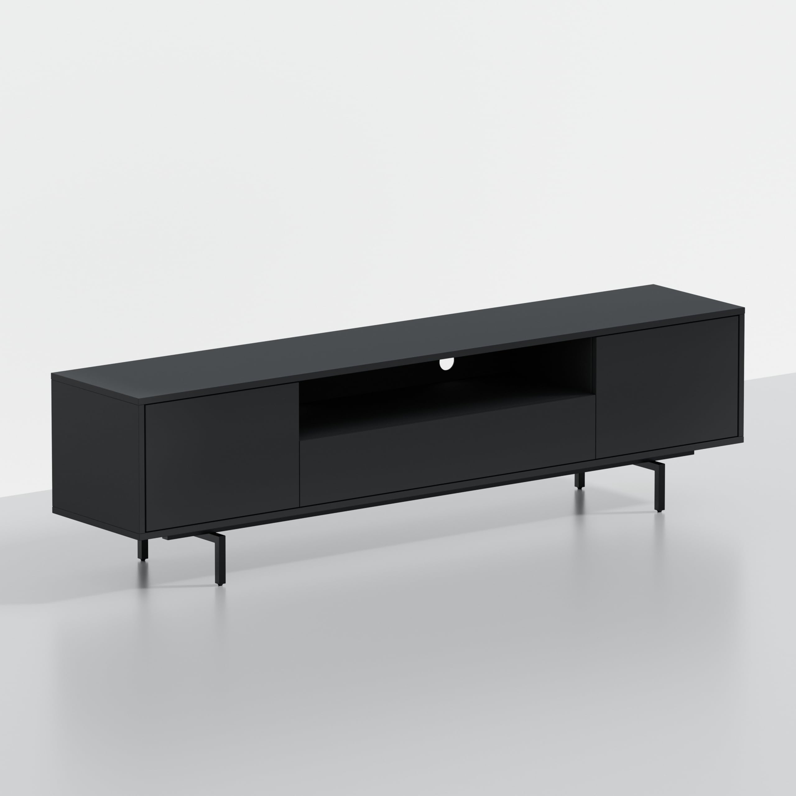 Norrhaus 75 x 20 Inch Modern TV Stand with Center Channel Speaker Shelf and Flip Down Door – image 4