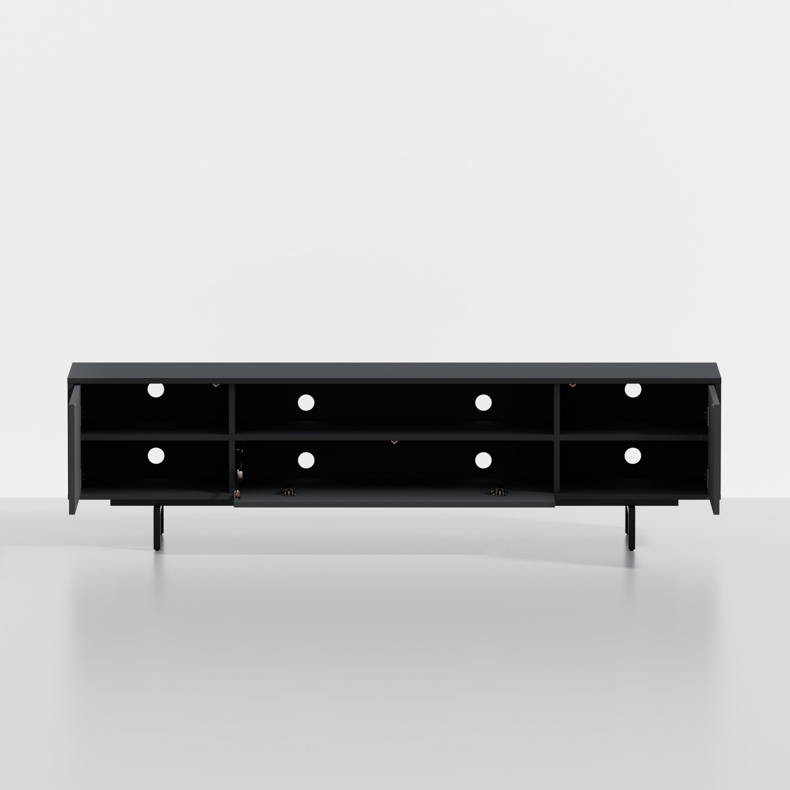 Norrhaus 75 x 20 Inch Modern TV Stand with Center Channel Speaker Shelf and Flip Down Door – image 6