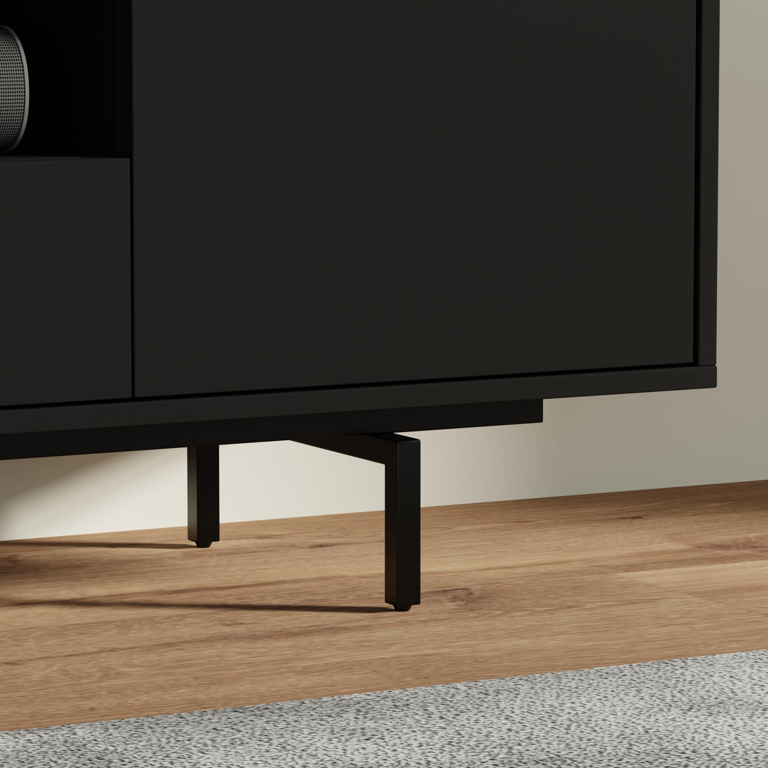 Norrhaus 75 x 20 Inch Modern TV Stand with Center Channel Speaker Shelf and Flip Down Door – image 8