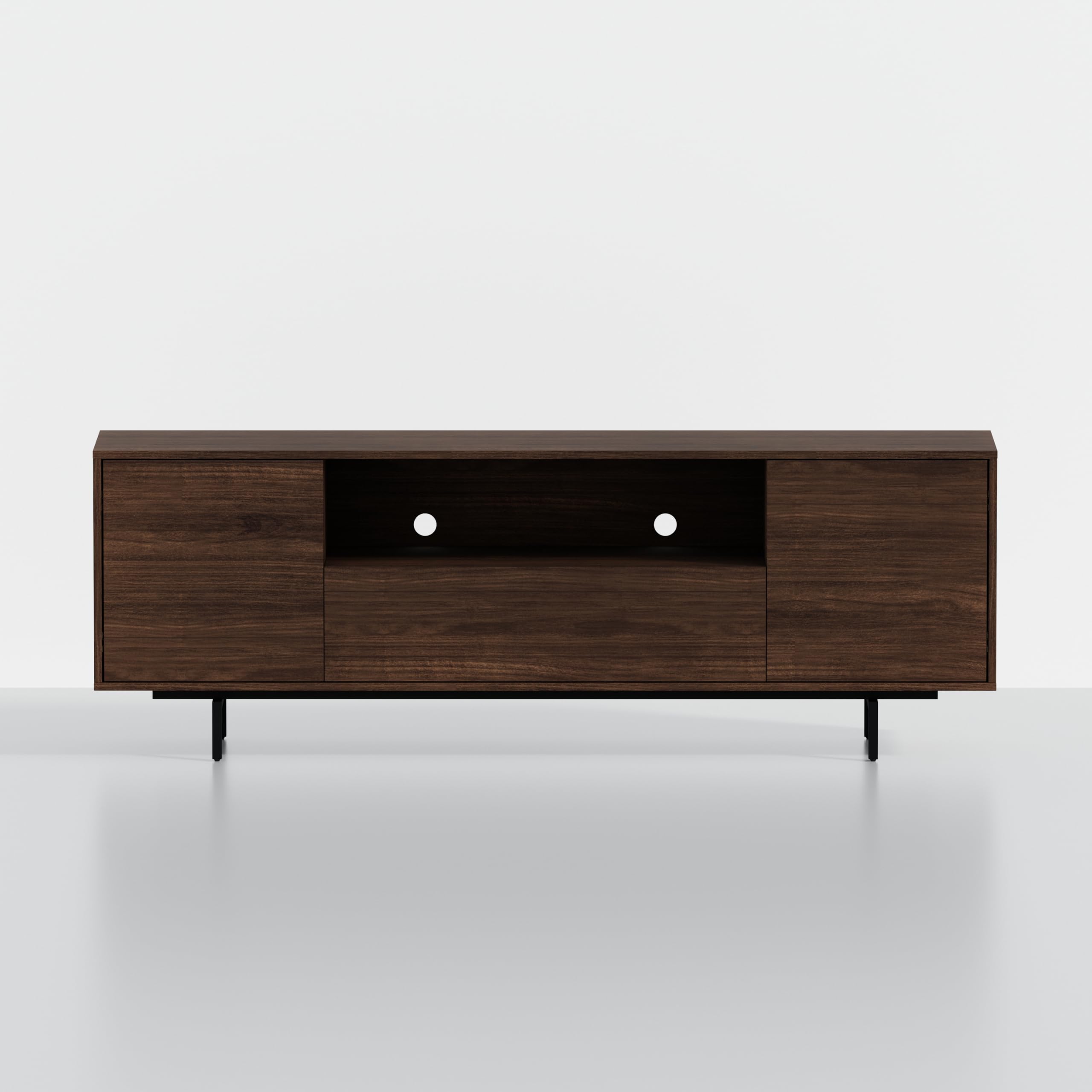 Norrhaus 75 x 26 Inch Modern TV Stand with Center Channel Speaker Shelf and Flip Down Door – image 2