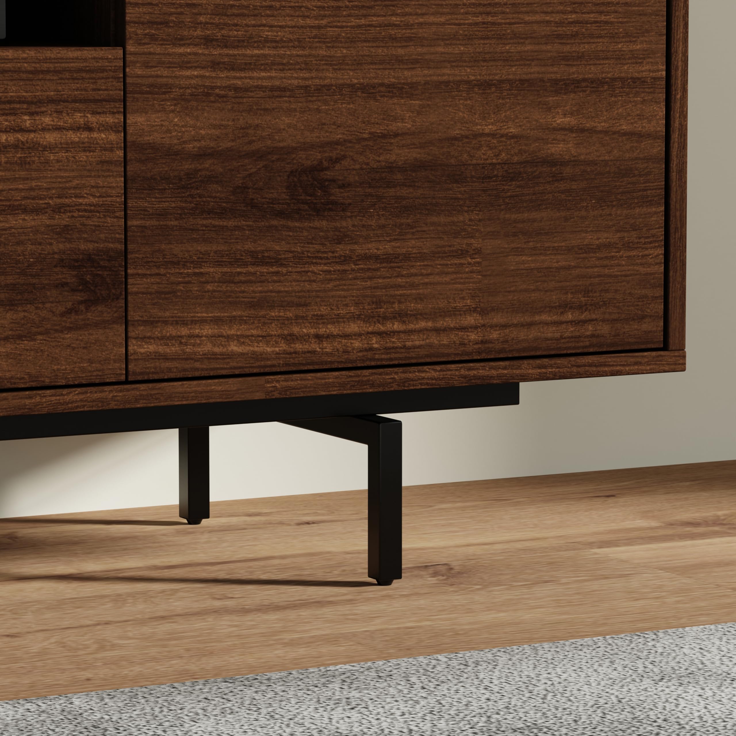 Norrhaus 75 x 26 Inch Modern TV Stand with Center Channel Speaker Shelf and Flip Down Door – image 8