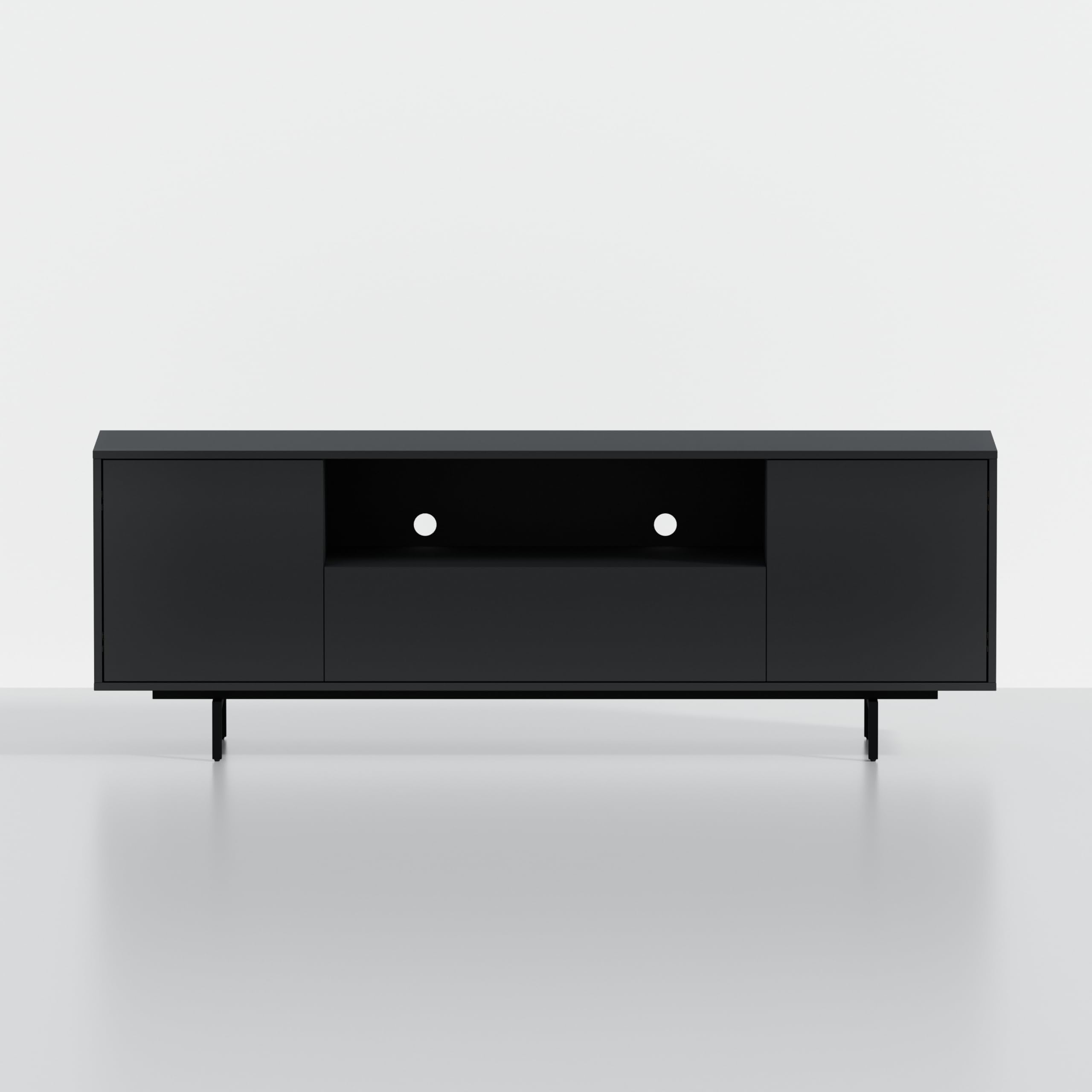 Norrhaus 75 x 26 Inch Modern TV Stand with Center Channel Speaker Shelf and Flip Down Door – image 2