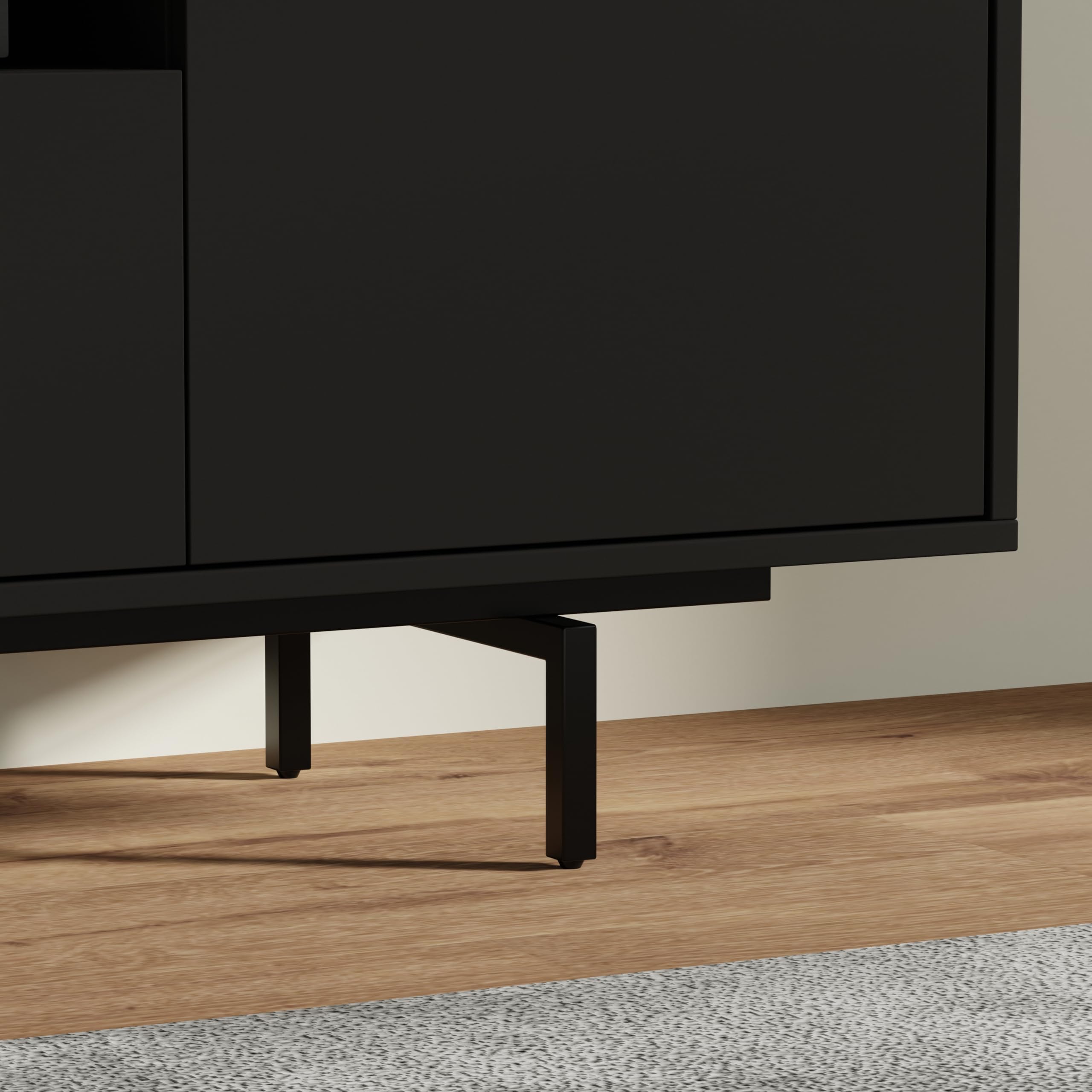 Norrhaus 75 x 26 Inch Modern TV Stand with Center Channel Speaker Shelf and Flip Down Door – image 8