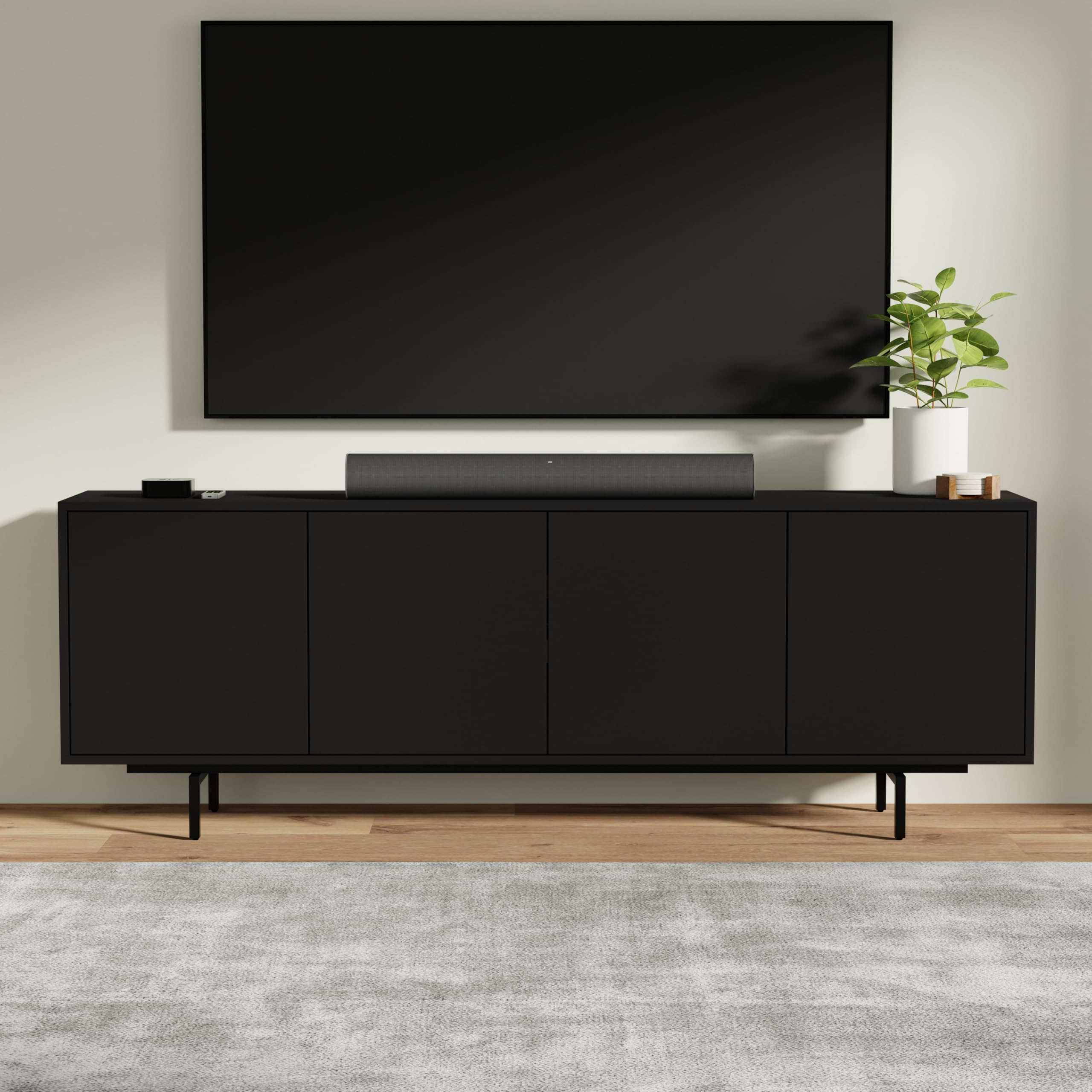 Norrhaus 75" Modern TV Stand – 4-Door, 26" H