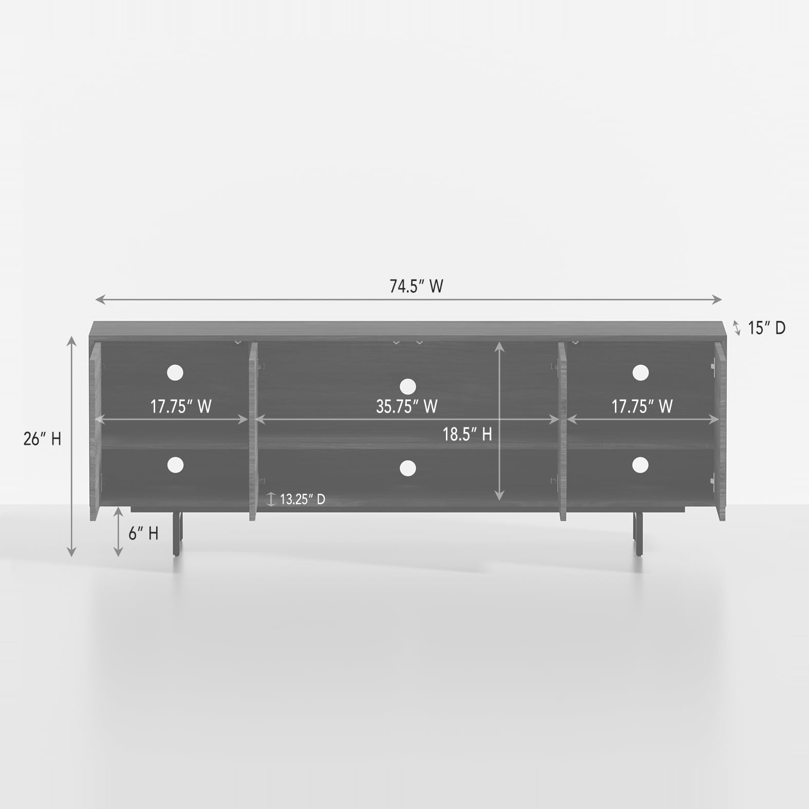 Norrhaus 75" Modern TV Stand – 4-Door, 26" H – image 7