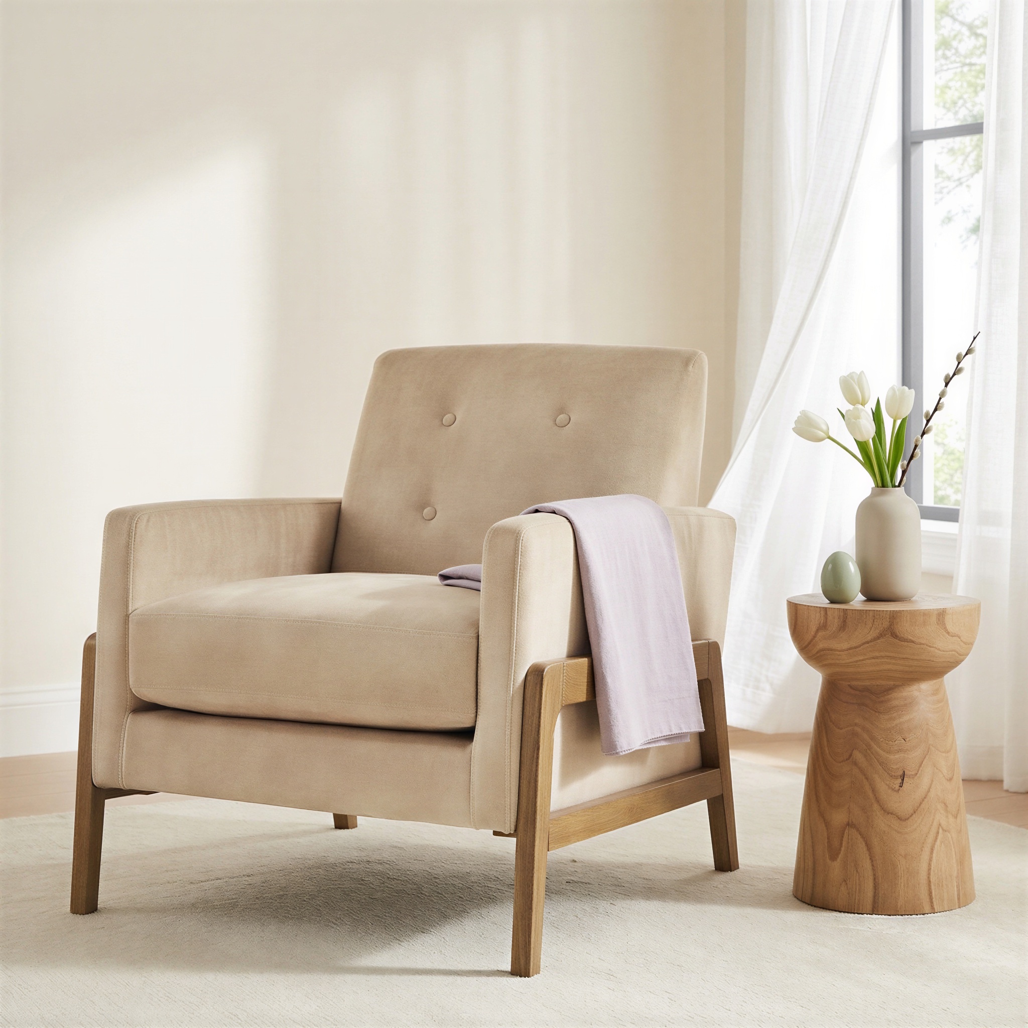 Muncie Transitional Accent Chair - Performance Fabric & Coil Spring Comfort