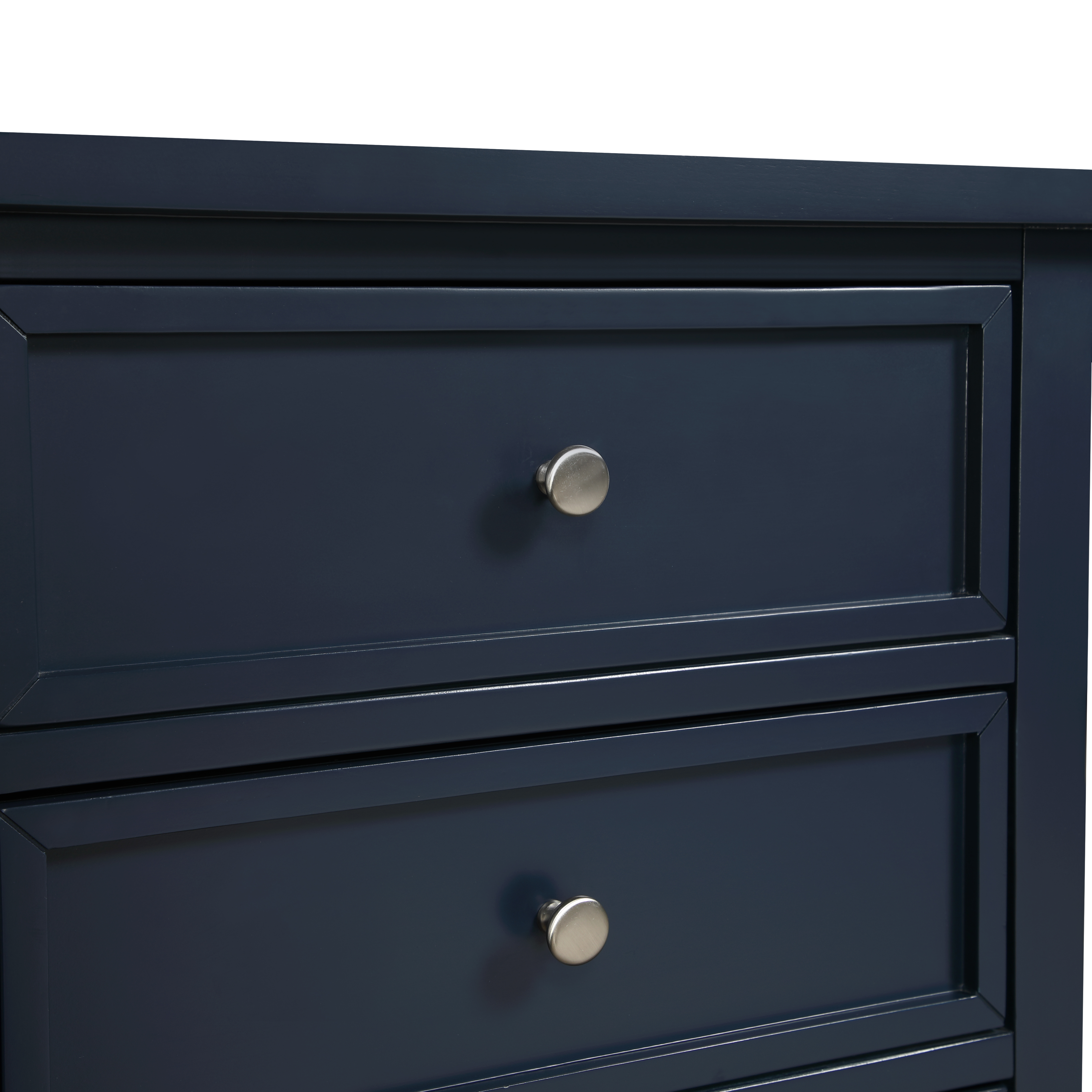 Lawton 3-Drawer Nightstand with Tapered Legs and Nickel Finished Pulls - Midnight Blue – image 11