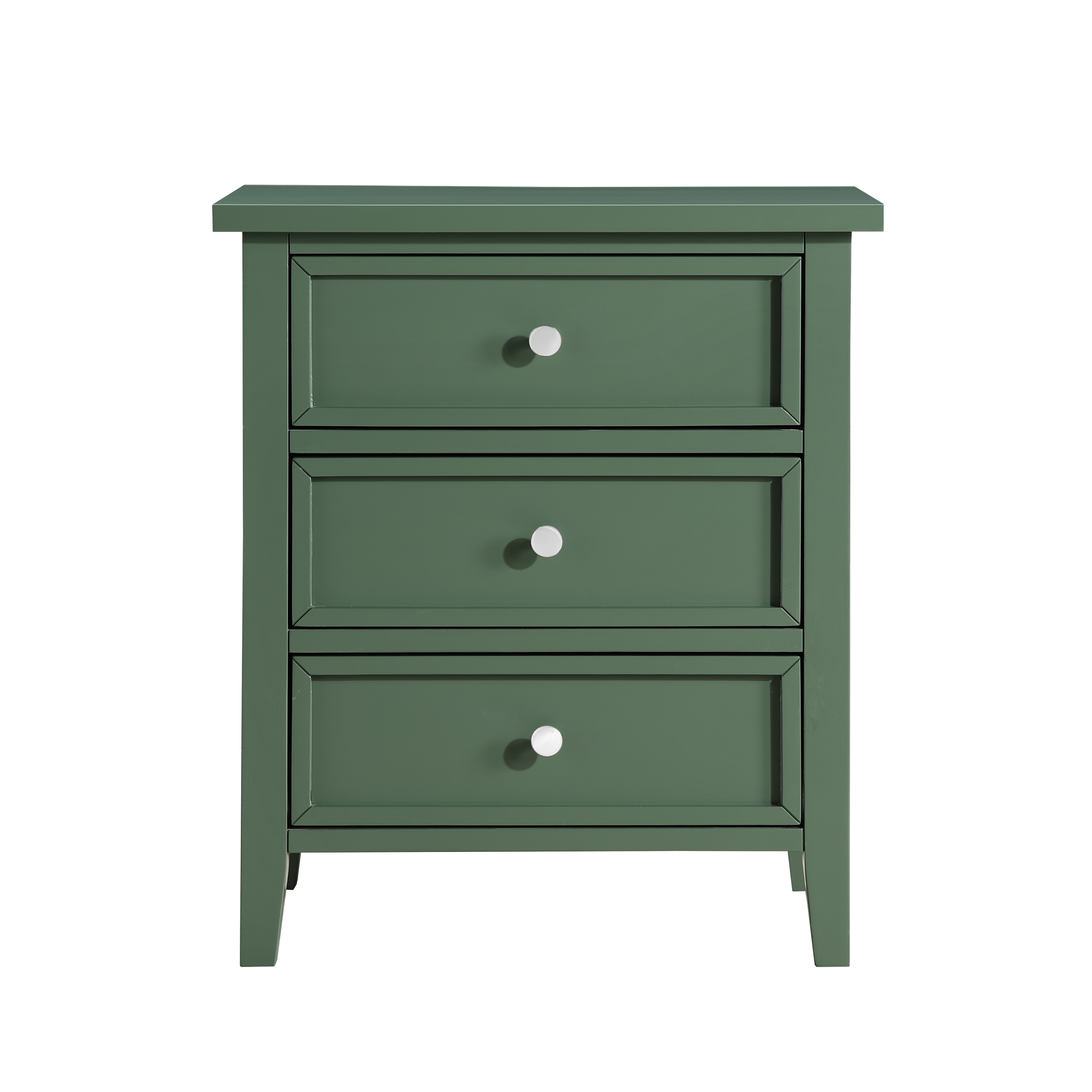 Lawton 3-Drawer Nightstand with Tapered Legs and Nickel Finished Pulls - Vintage Green – image 4