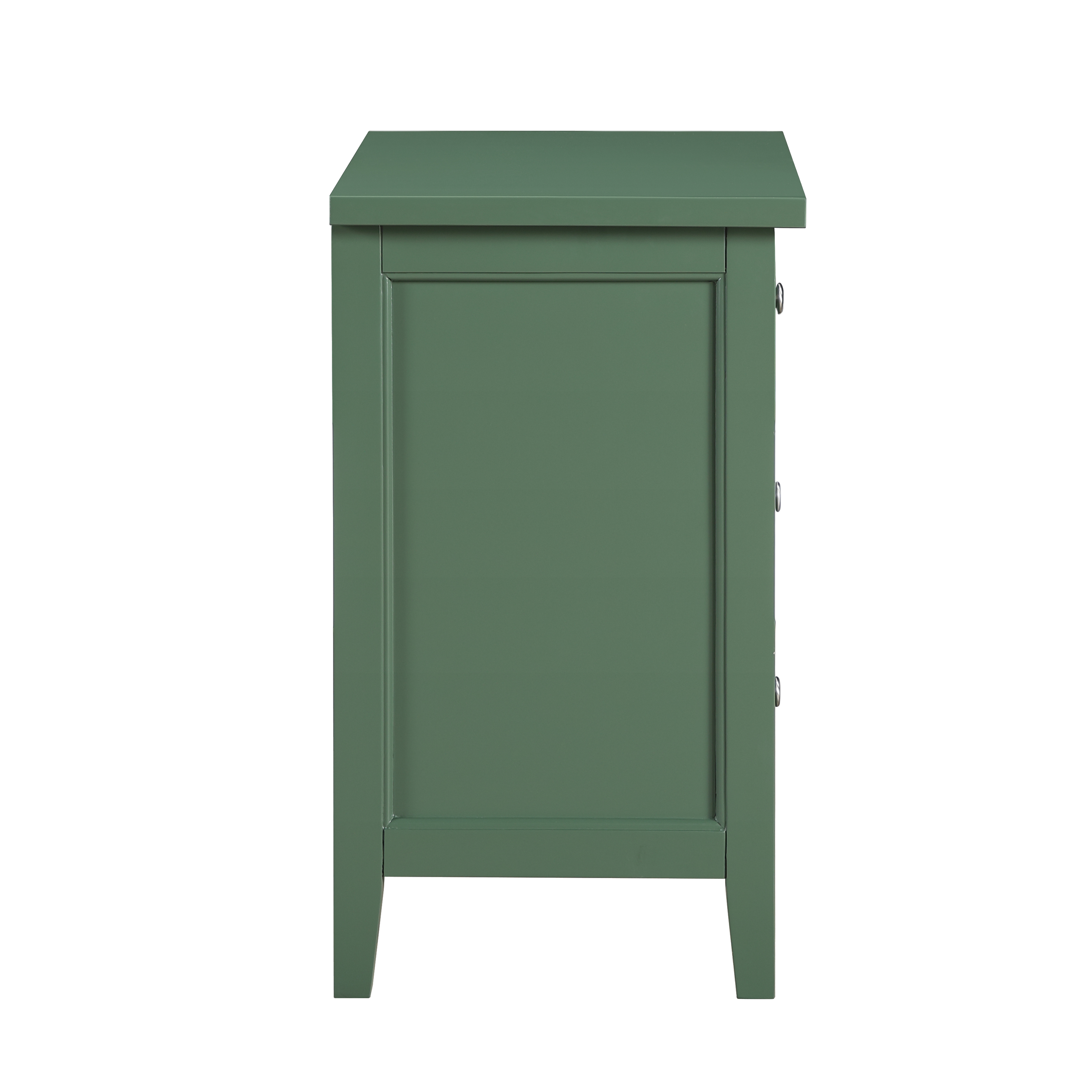 Lawton 3-Drawer Nightstand with Tapered Legs and Nickel Finished Pulls - Vintage Green – image 7