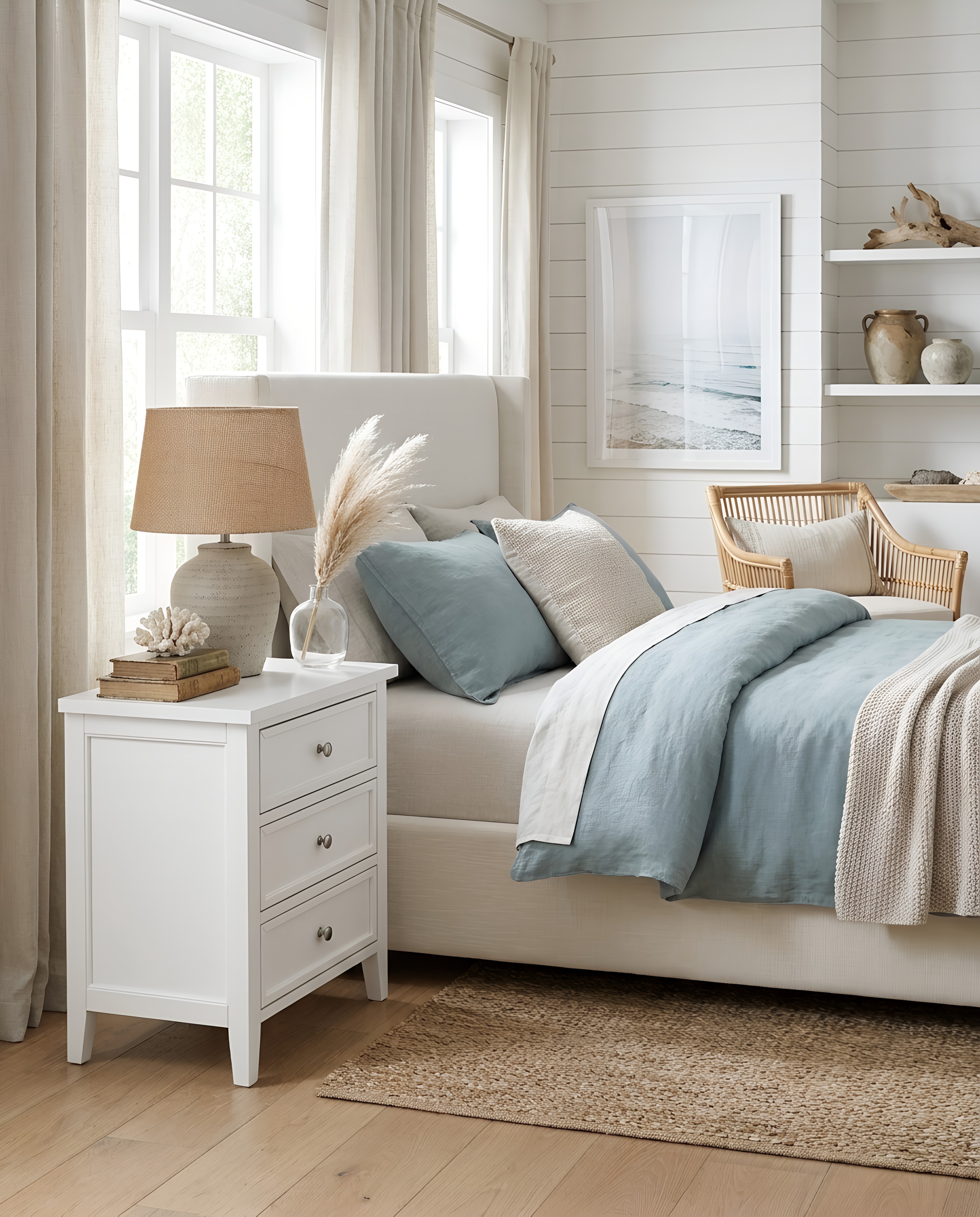 Lawton 3-Drawer Nightstand with Tapered Legs and Nickel Finished Pulls - White – image 2