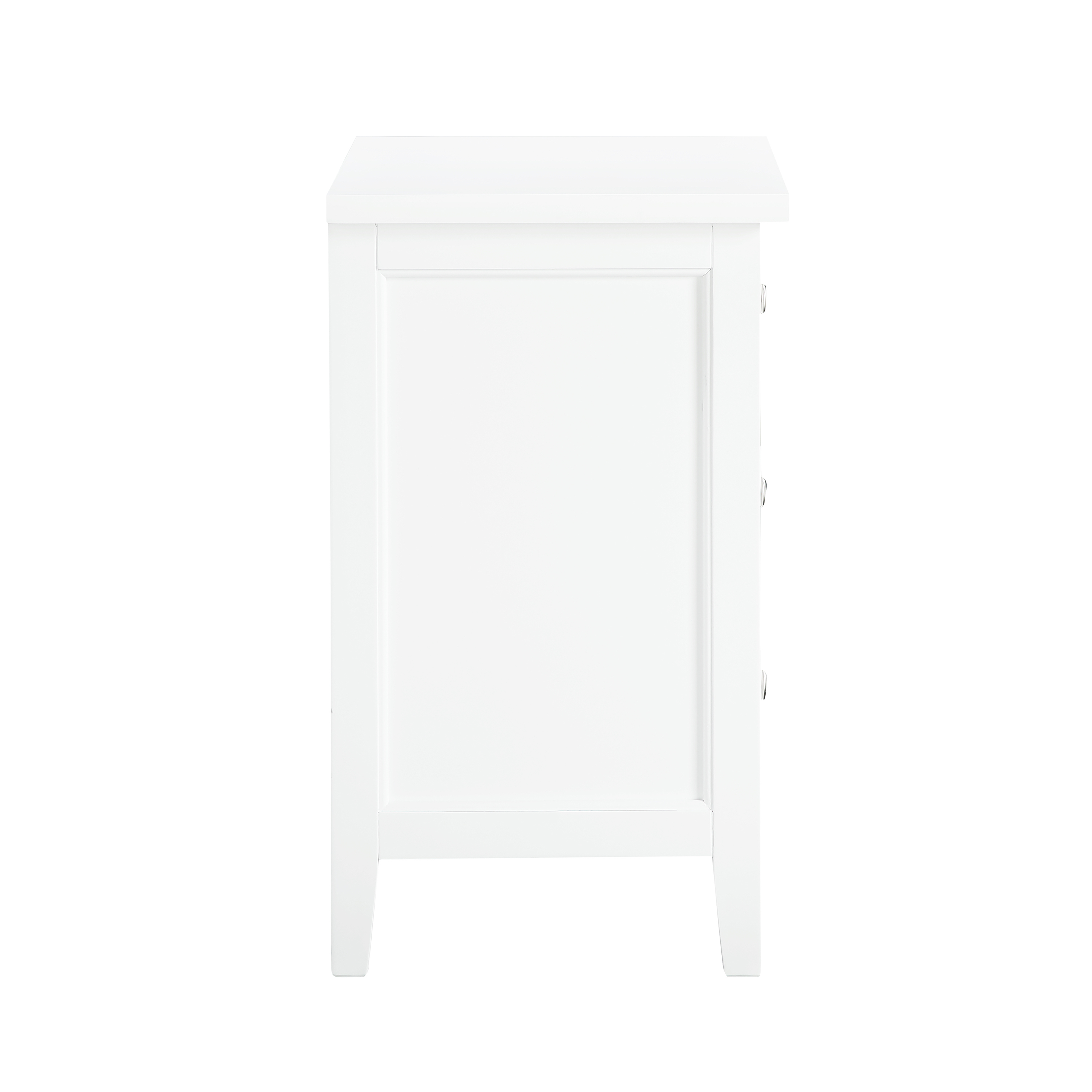 Lawton 3-Drawer Nightstand with Tapered Legs and Nickel Finished Pulls - White – image 6