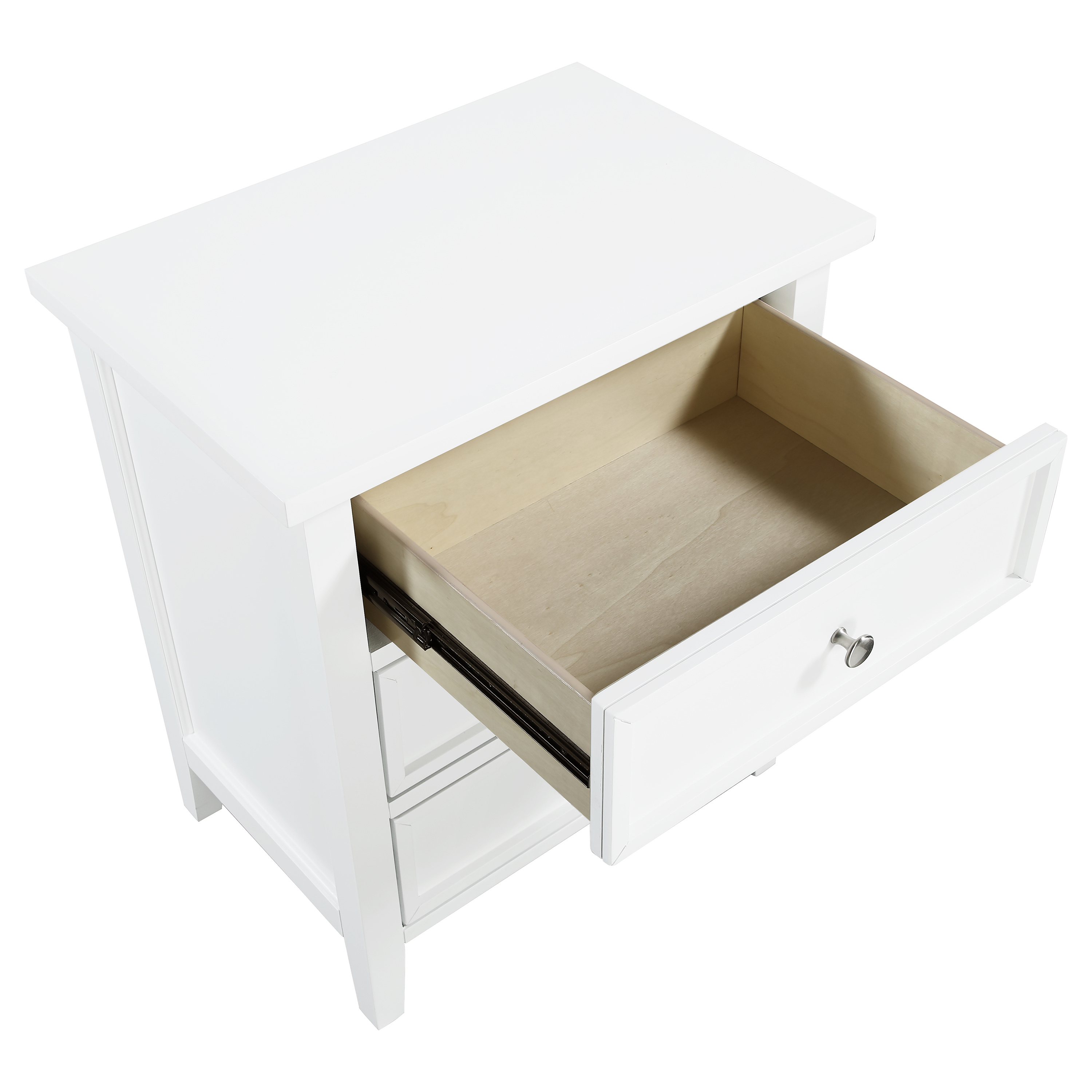 Lawton 3-Drawer Nightstand with Tapered Legs and Nickel Finished Pulls - White – image 9