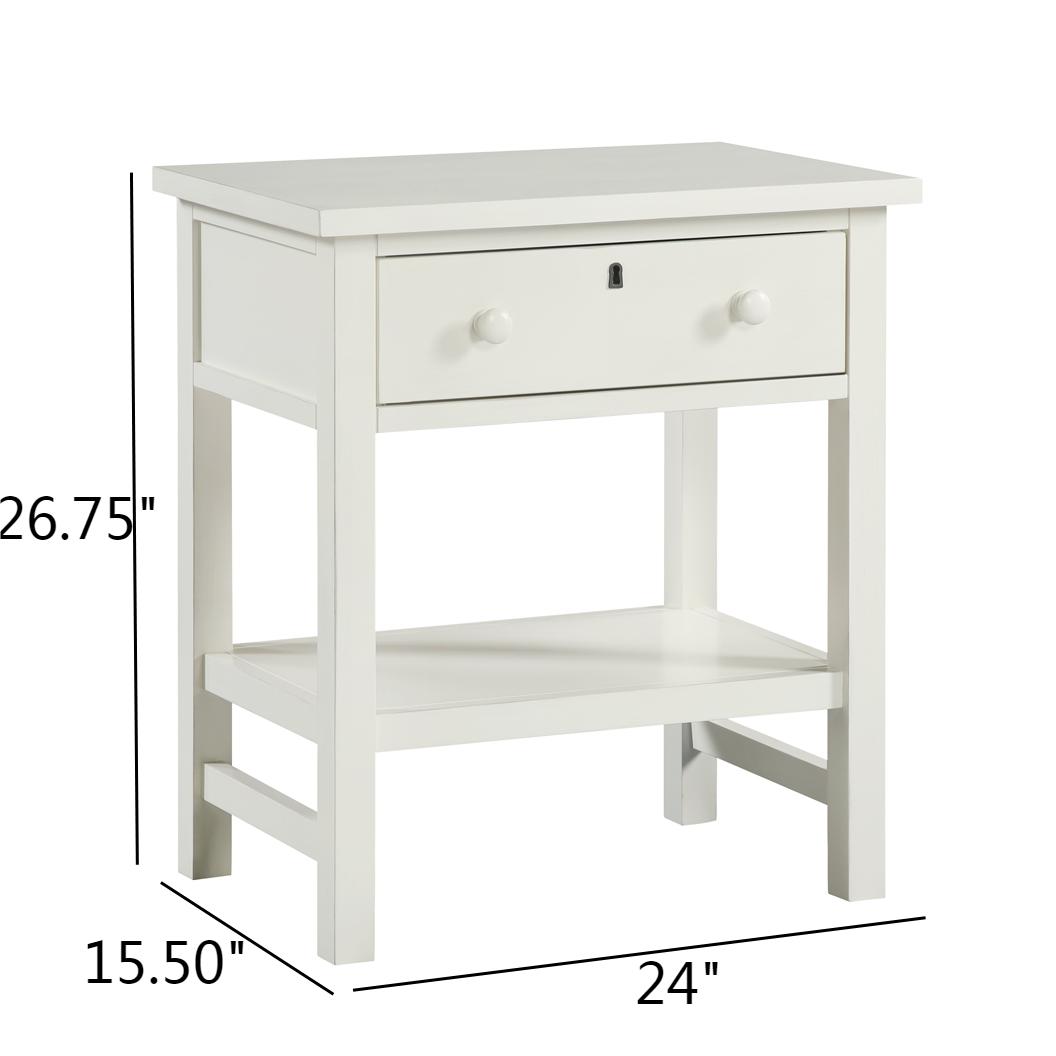 Farmington Farmhouse Style 1-Drawer Storage Nightstand with Shelf – image 11